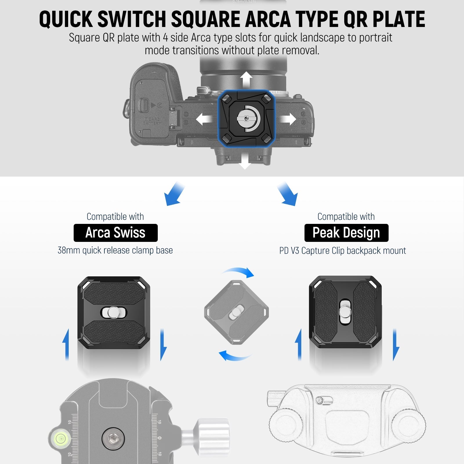 NEEWER QPR-5 2 Pack Arca Type Quick Release Plate