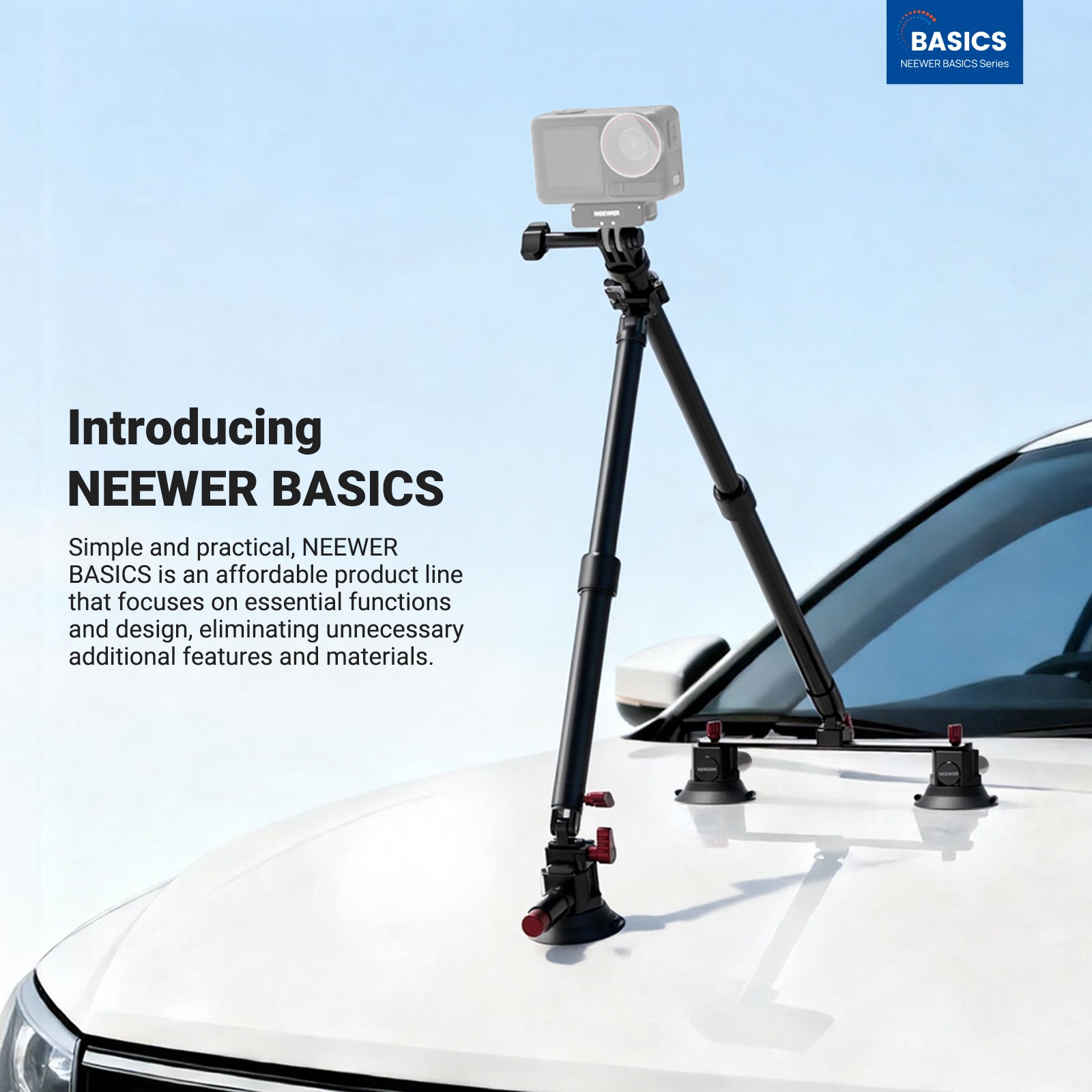 NEEWER BASICS CA166 Triple Suction Cup Car Mount Kit