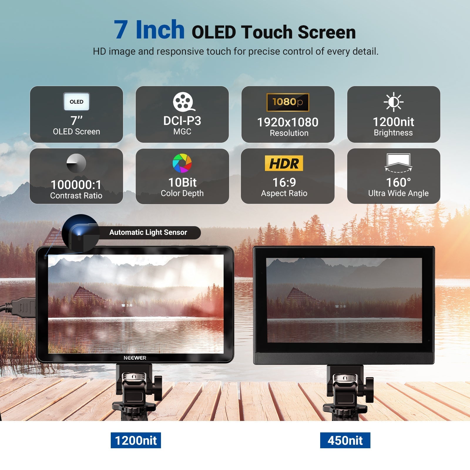 NEEWER F700U OLED 7" Camera Touch Screen Monitor