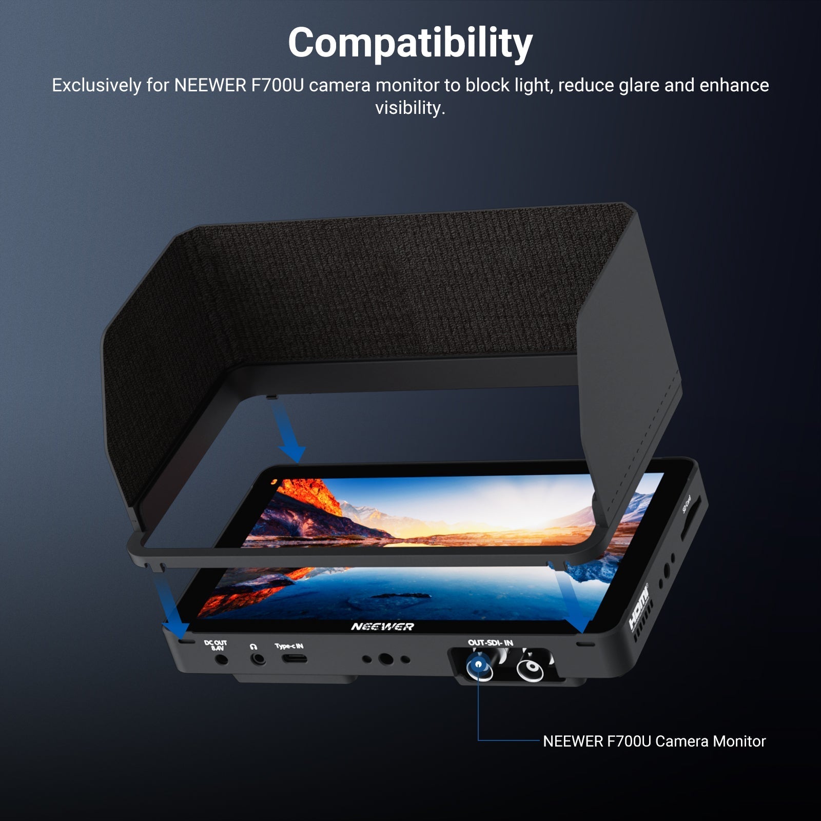 NEEWER MA009 Monitor Sunshade Hood for F700U Monitor