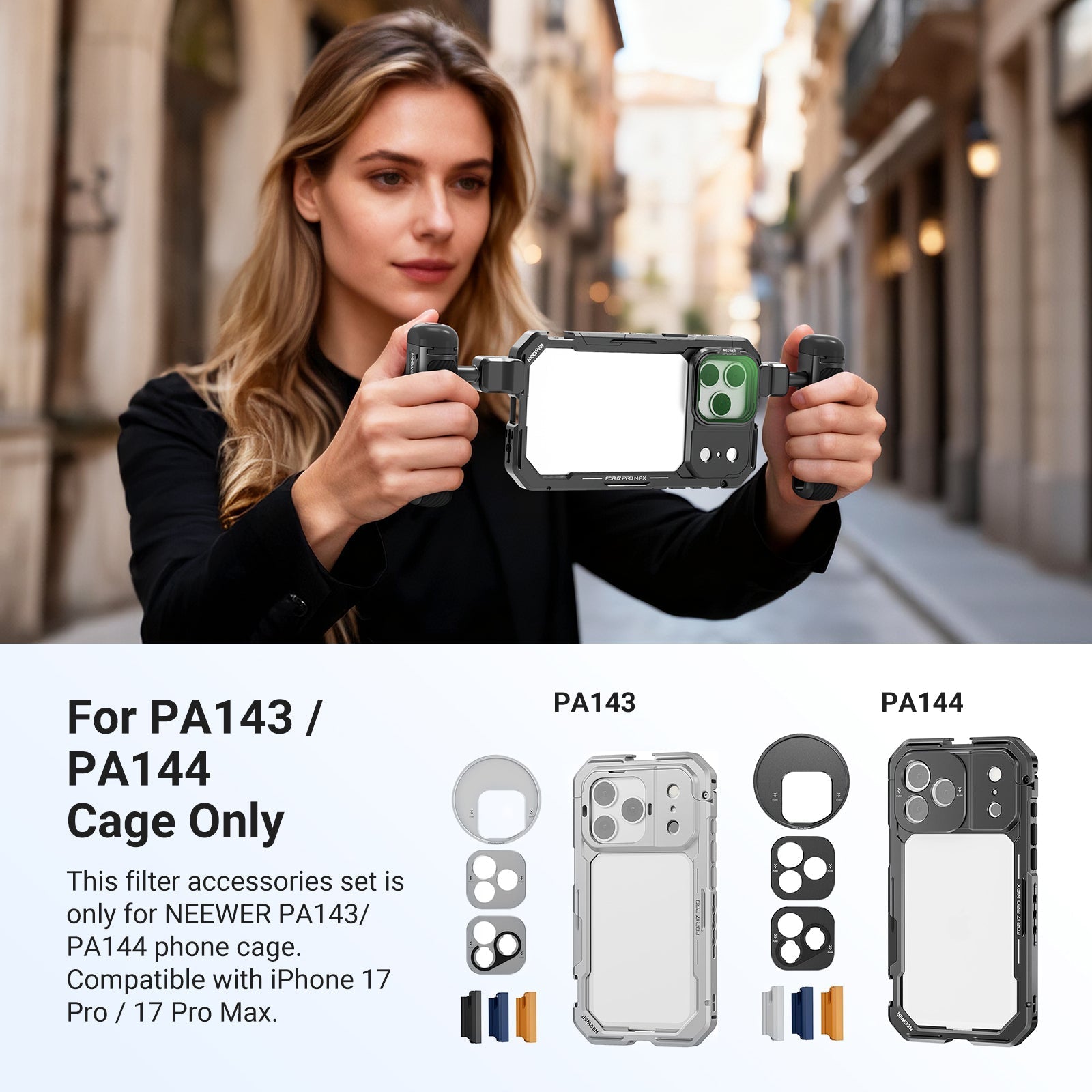 NEEWER Filter Set for iPhone 17 Pro/Pro Max Phone Cage