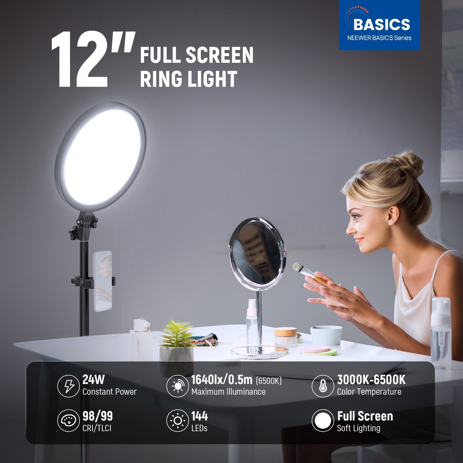 NEEWER BASICS BR13 12" Full Screen Ring Light