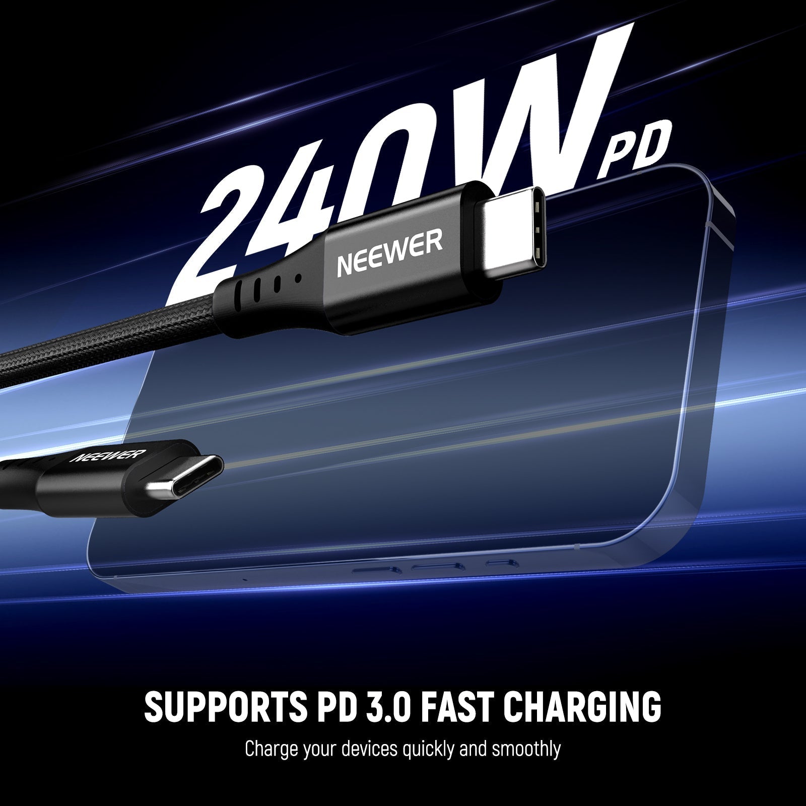 NEEWER PS009/PS010 8"/14" USB C to USB C Cable