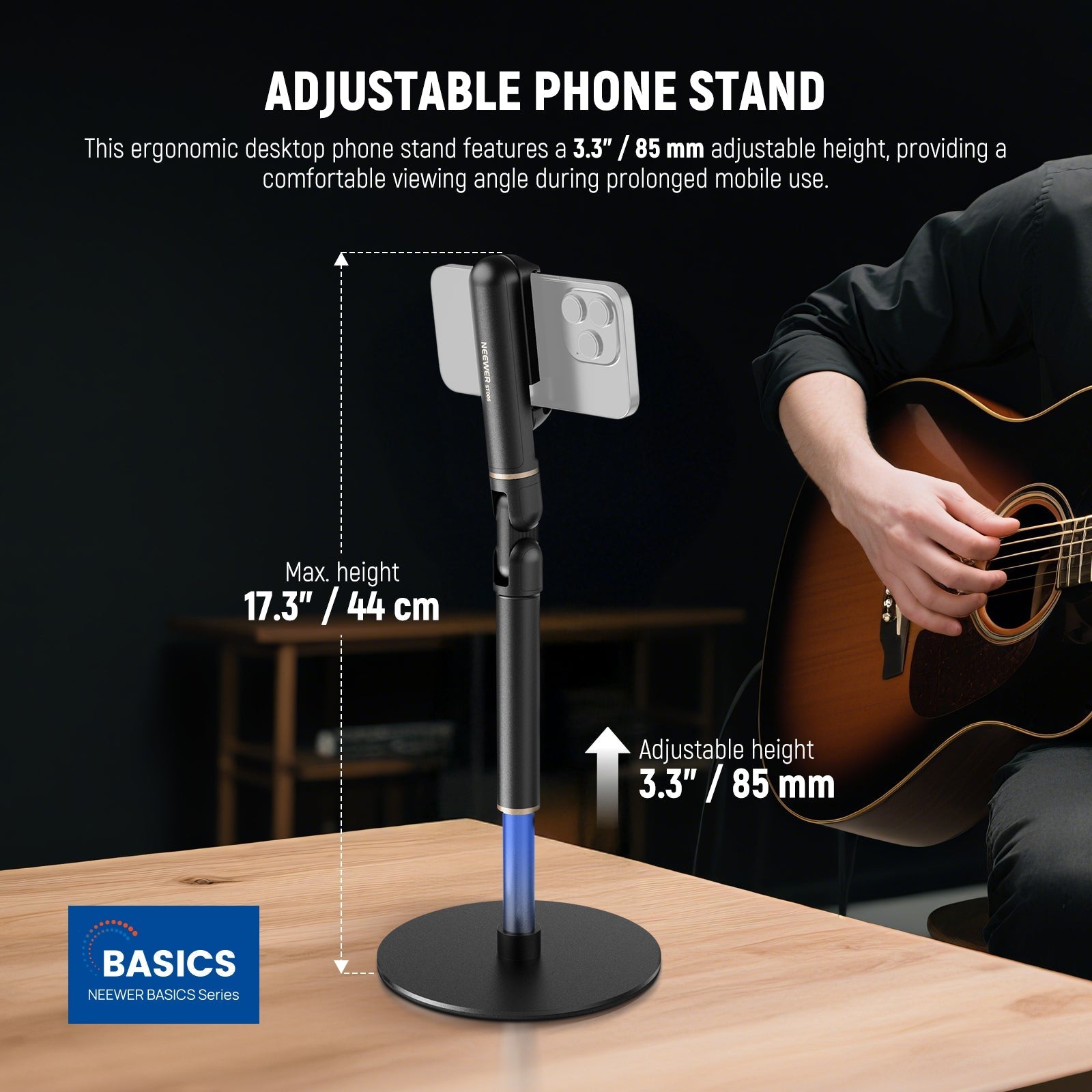 NEEWER BASICS ST006 Adjustable Phone Holder Stand for Desk