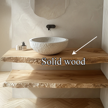 Midcentury Floating Shelf Double Vanity Bathroom
