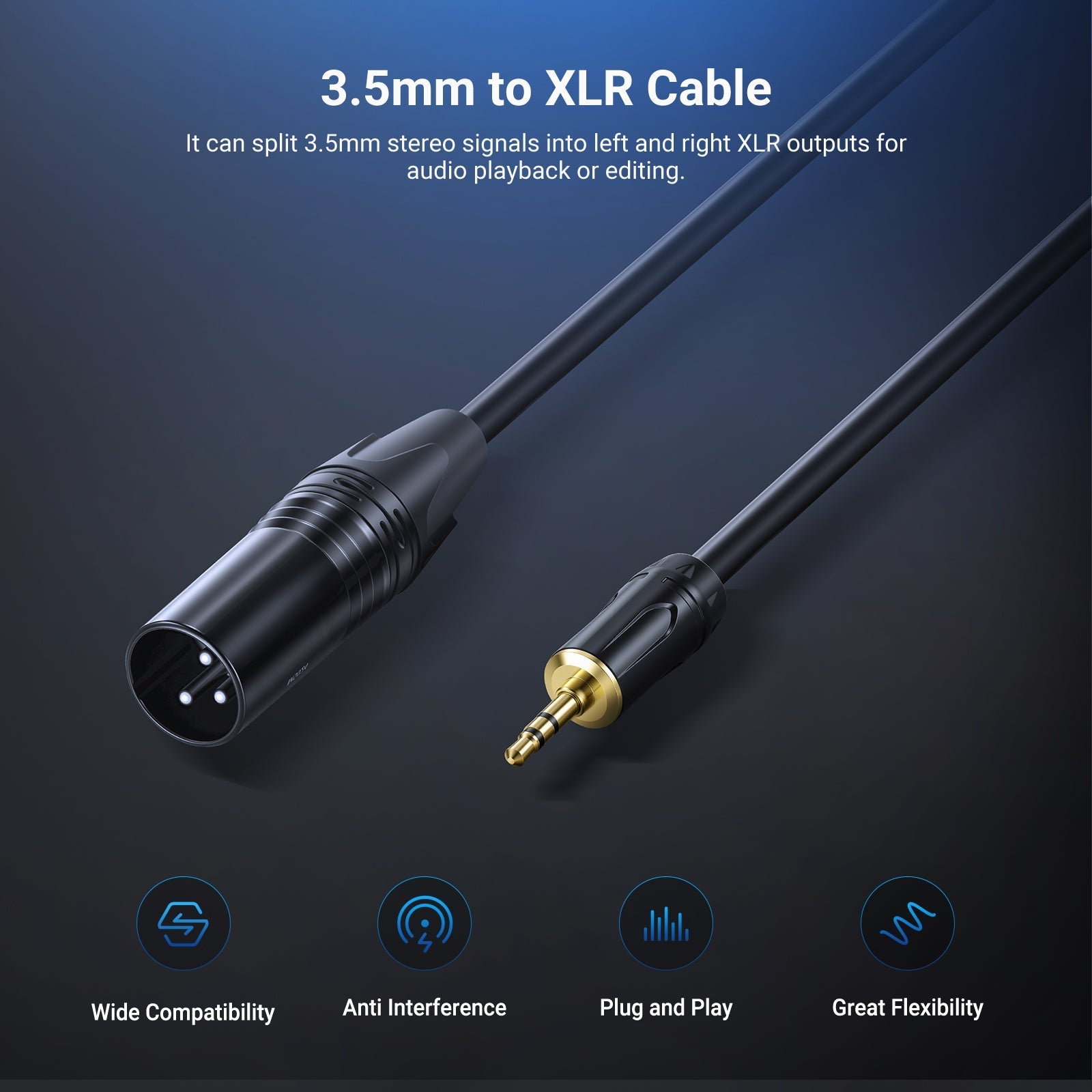 NEEWER MS023 3.5mm to XLR Cable