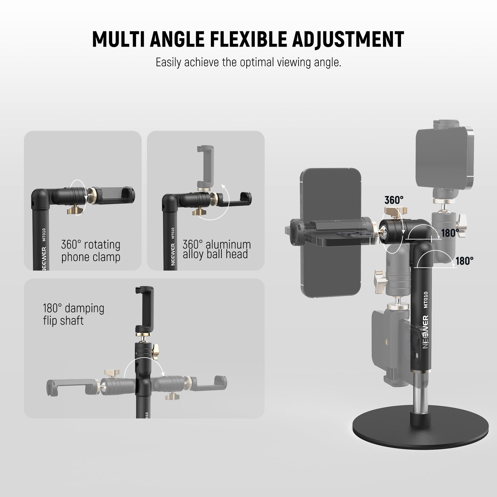 NEEWER MT010 Adjustable Desk Phone Holder Stand