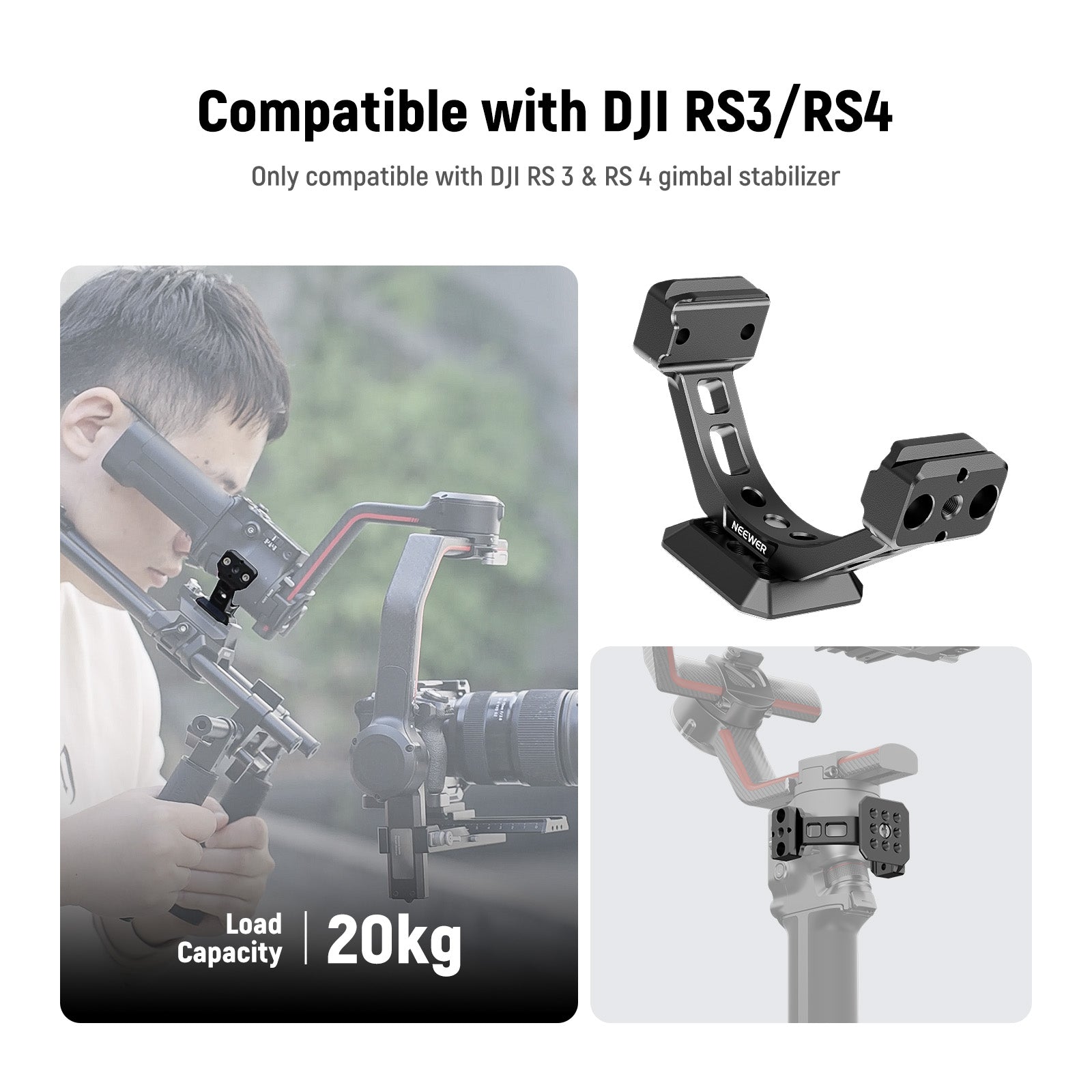 NEEWER GA030/GA030P Arca Type NATO Mount Adapter For DJI RS3/Pro RS4/Pro