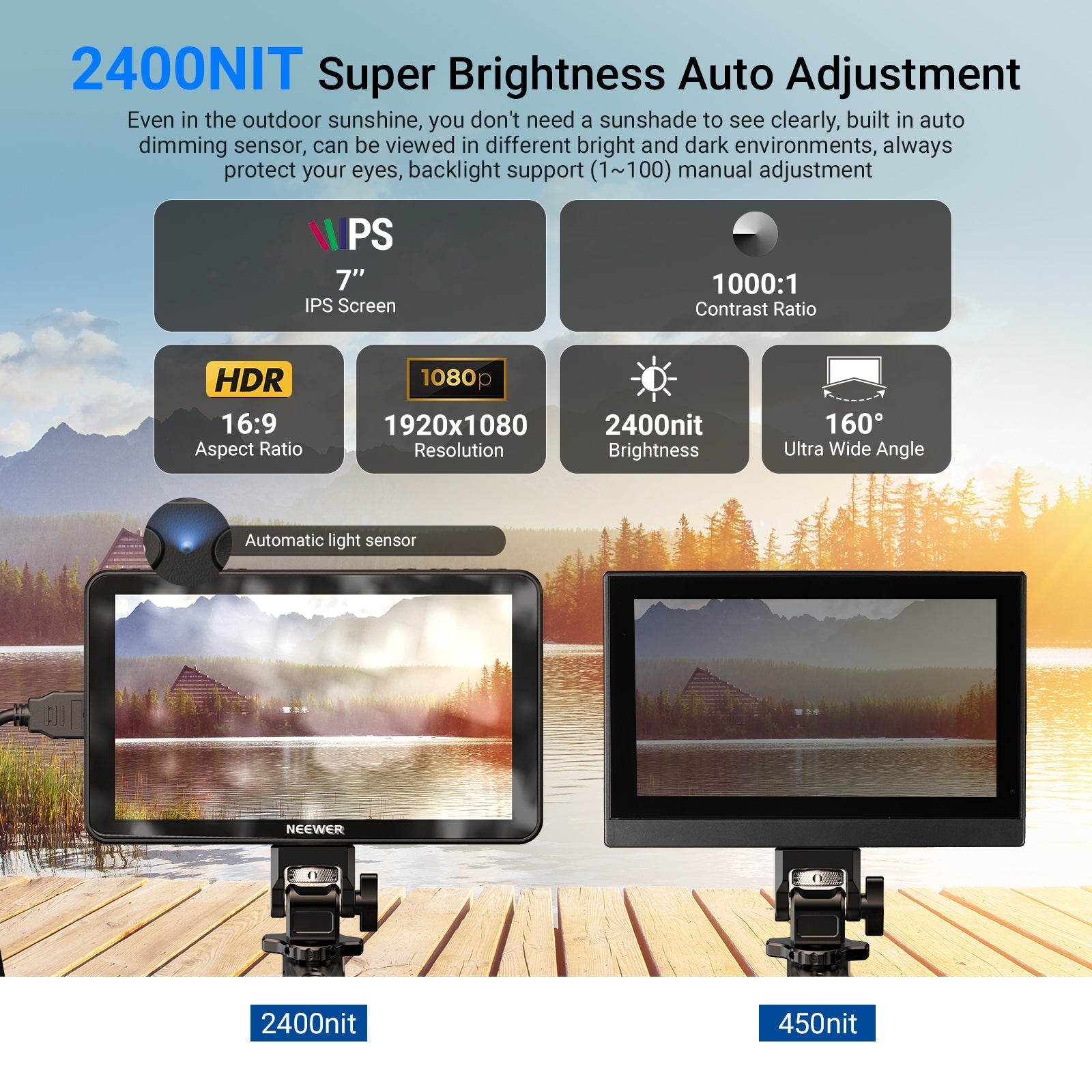 NEEWER F600  LED 7" Camera Touch Screen Monitor