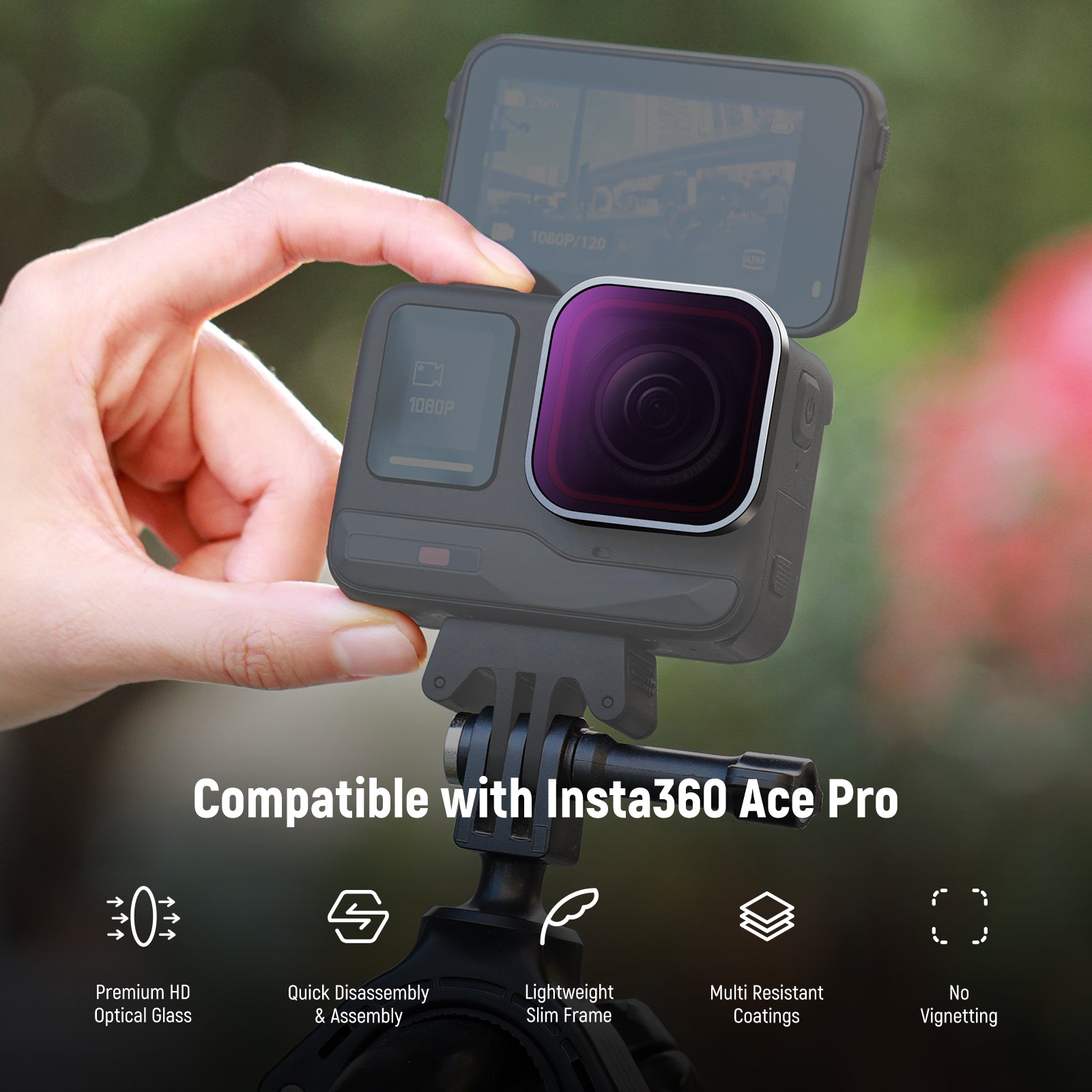 NEEWER FL-85 4 Pack ND/PL Filter Set For Insta360 ACE PRO