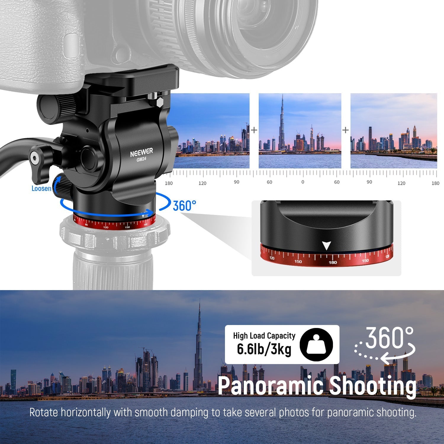 NEEWER GM24 Tripod Fluid Head
