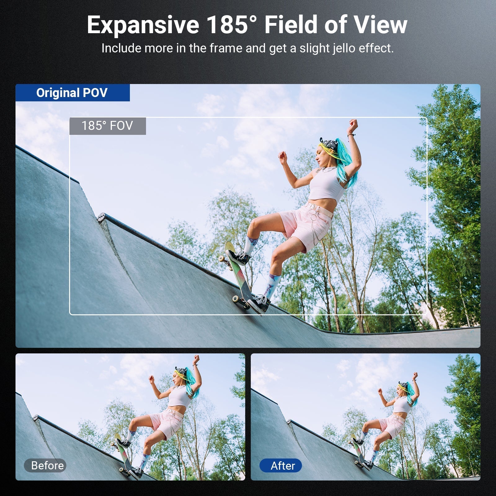 NEEWER FL-B52 185° FOV Wide Angle Lens Compatible with DJI Osmo Action 6