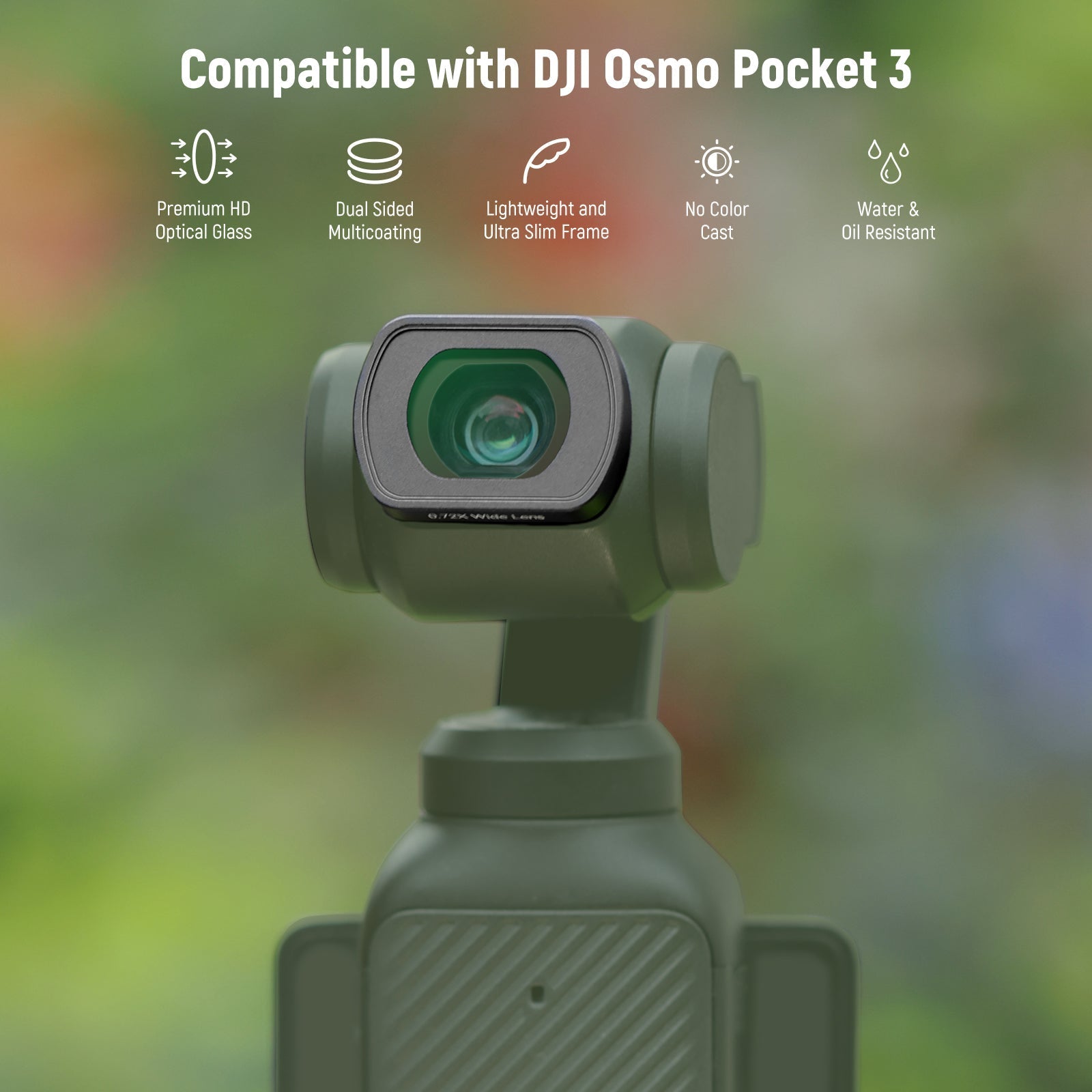 NEEWER Filter Set with Wide Angle Lens for DJI Osmo Pocket 3 / Pocket 4 & Xtra Muse