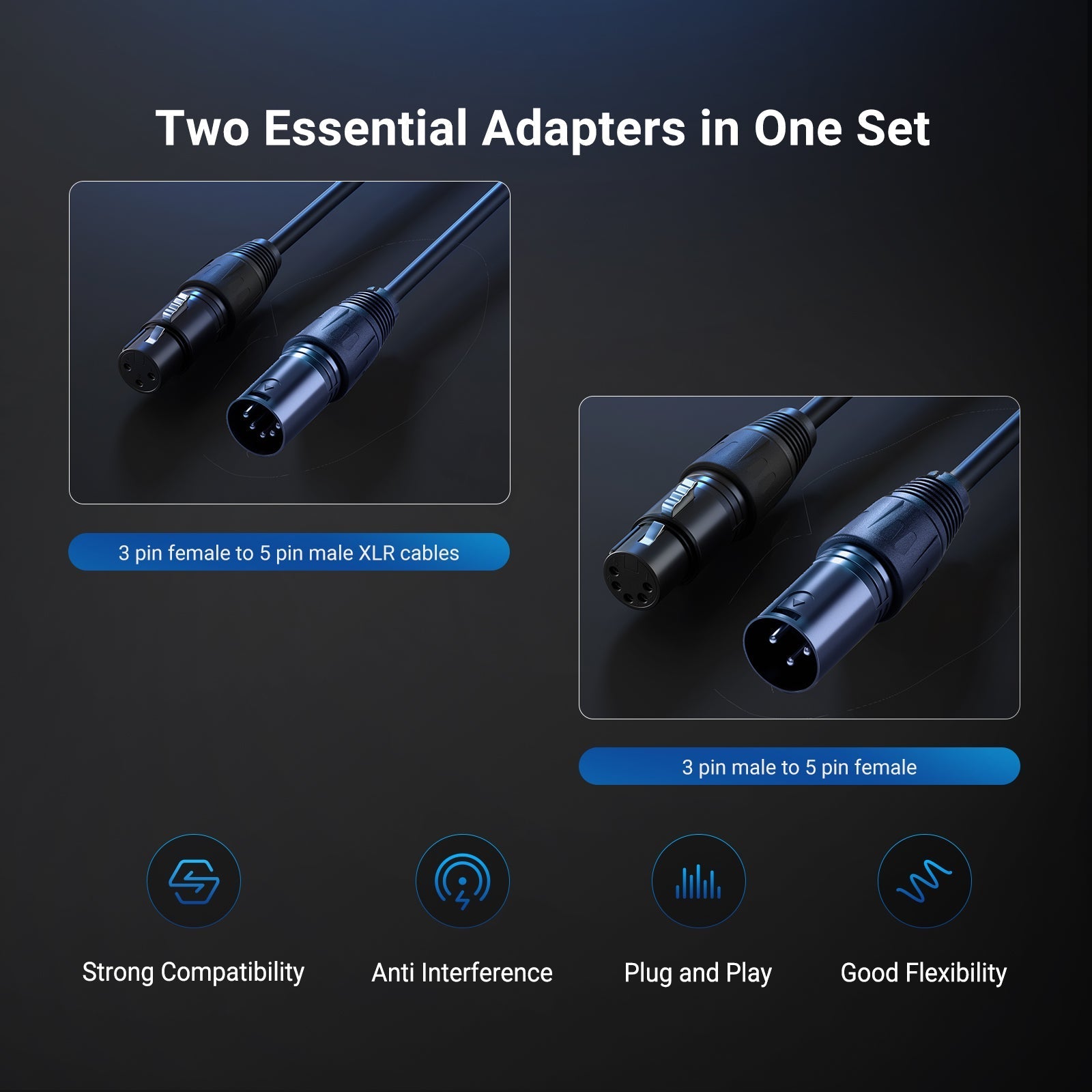 NEEWER MS028 10ft 6.35mm 1/4 Inch TRS to 3 Pin XLR Male Patch Cable