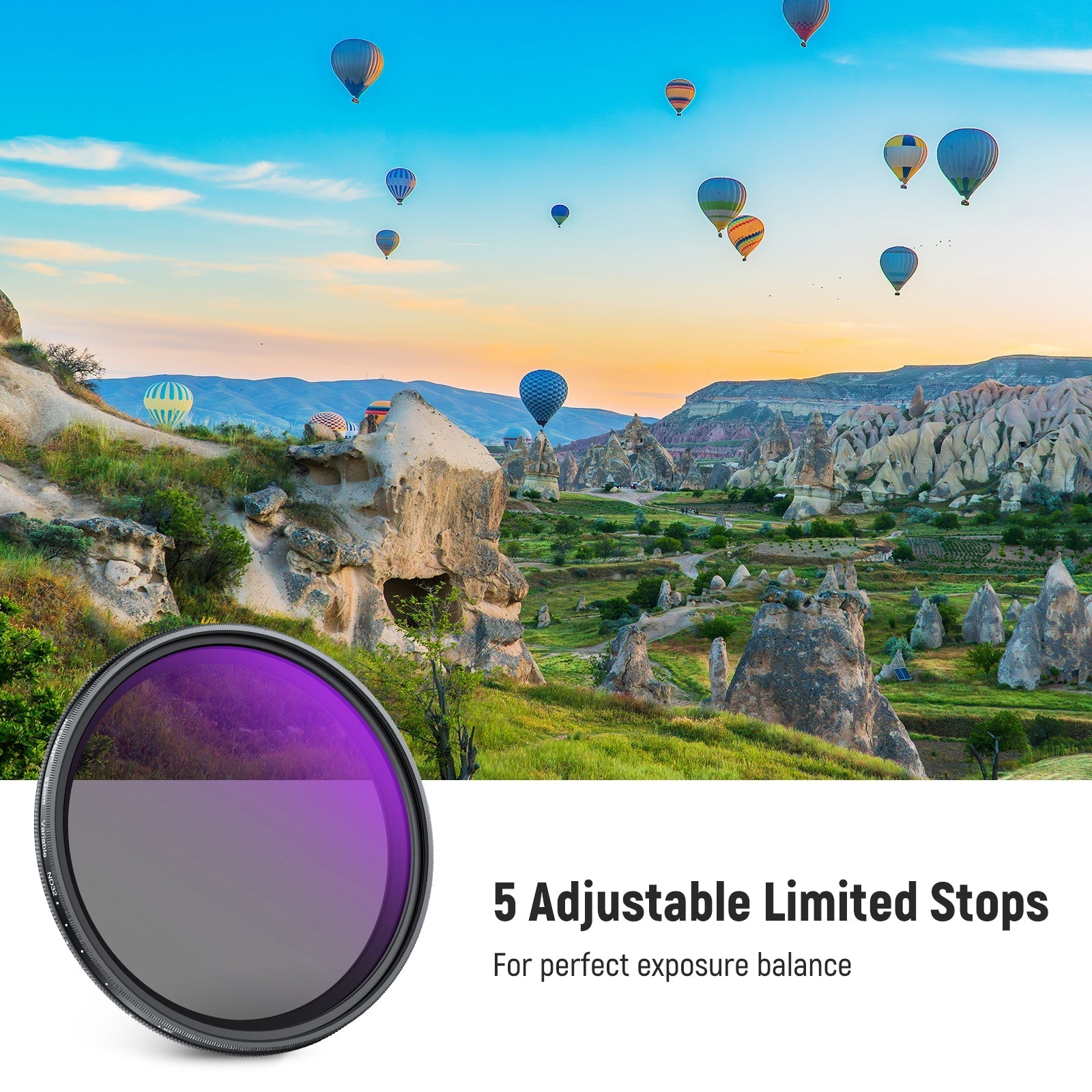 NEEWER ND2-32 (1-5 Stops) Variable ND Filter with Lens Cap