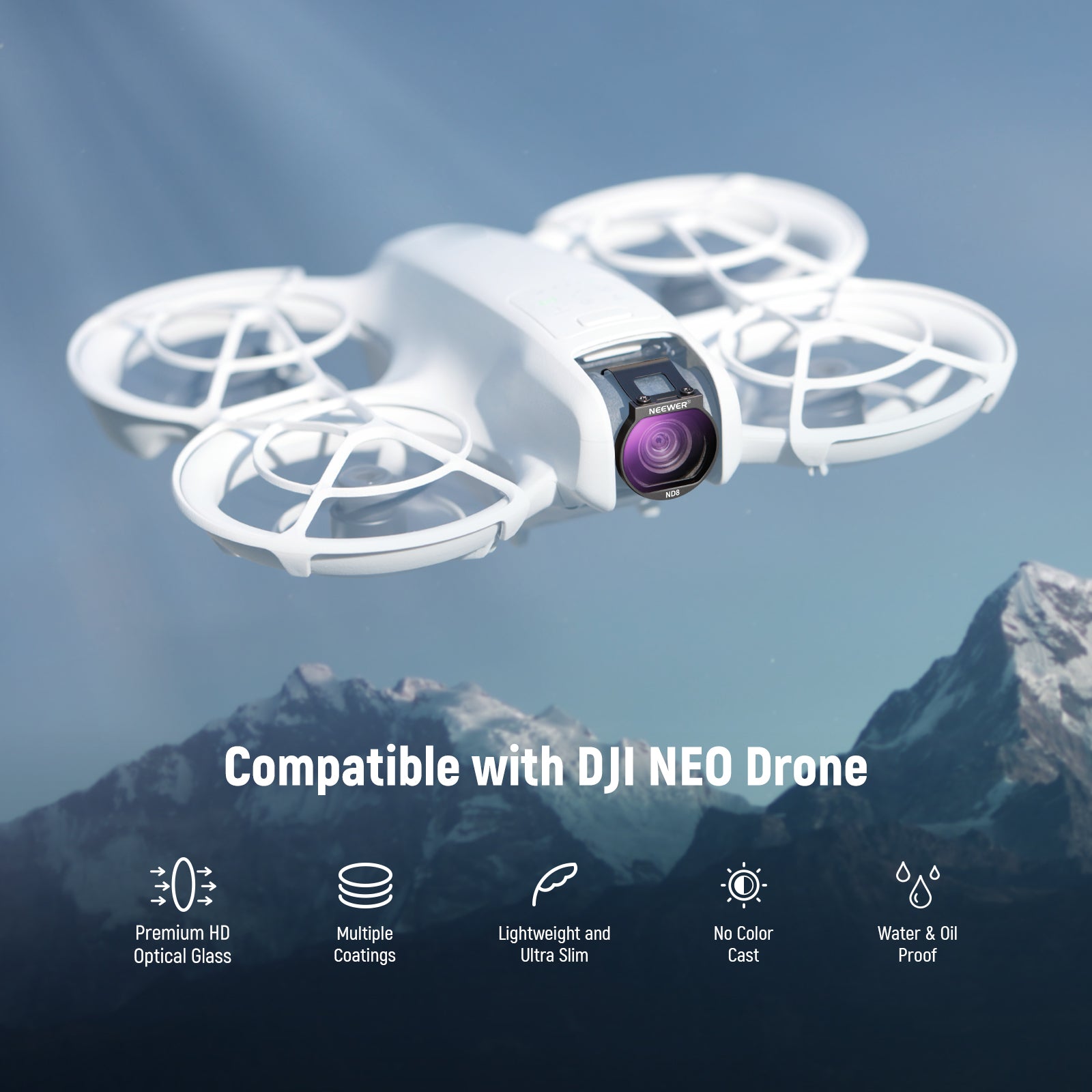 NEEWER FL-N30 6-Pack ND8/ND16/ND32/ND64/ND128/CPL Filter Set for DJI NEO