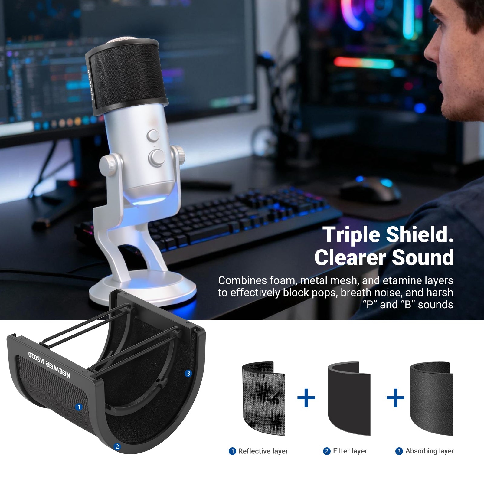 NEEWER MS020/MS021 Microphone Pop Filter