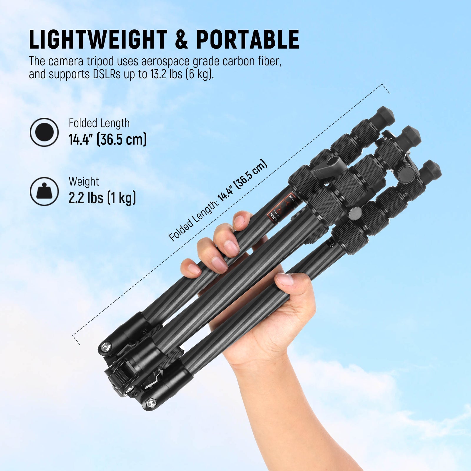 NEEWER TP39 65" Carbon Fiber Camera Tripod