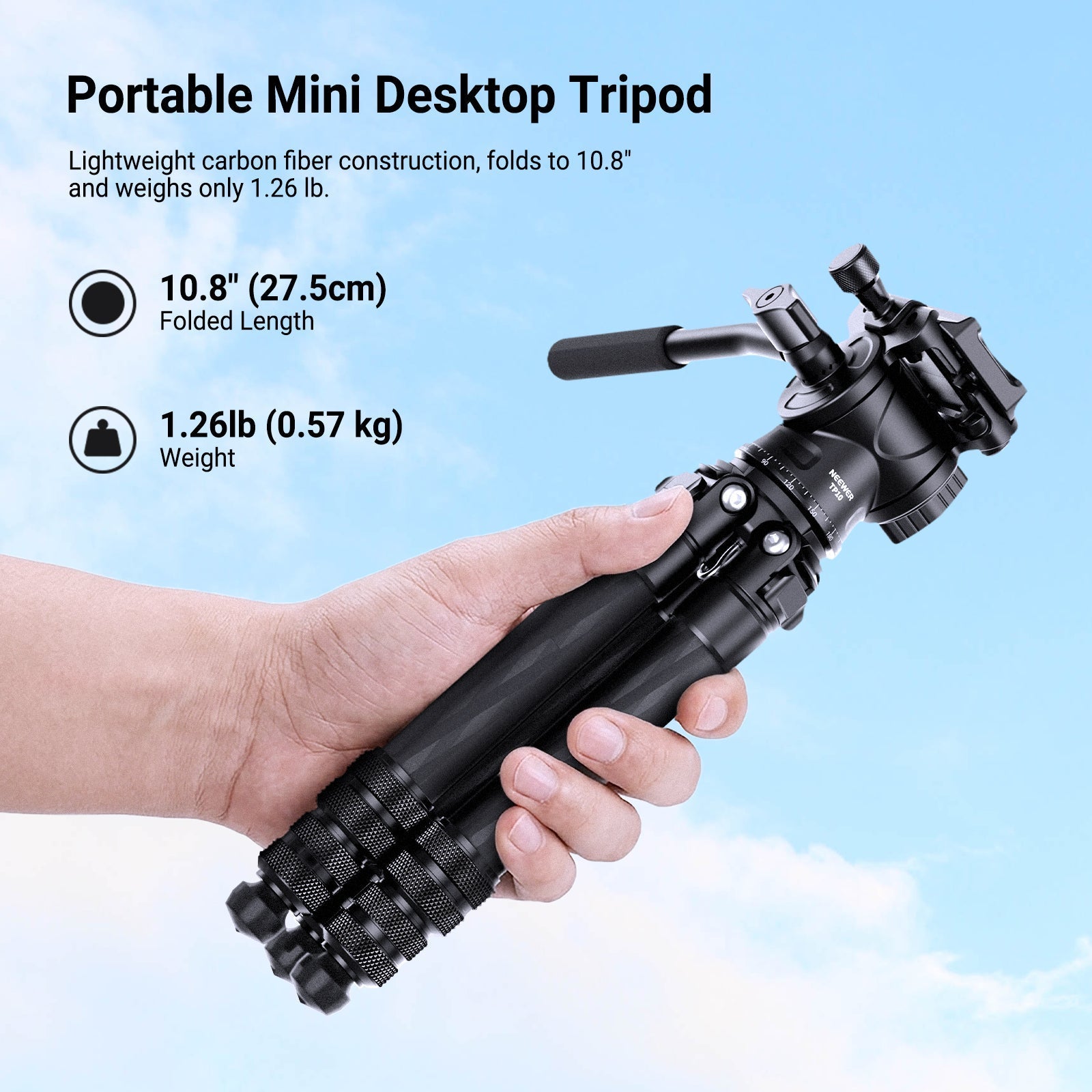 NEEWER TP10 Carbon Fiber Desktop Mini Tripod
