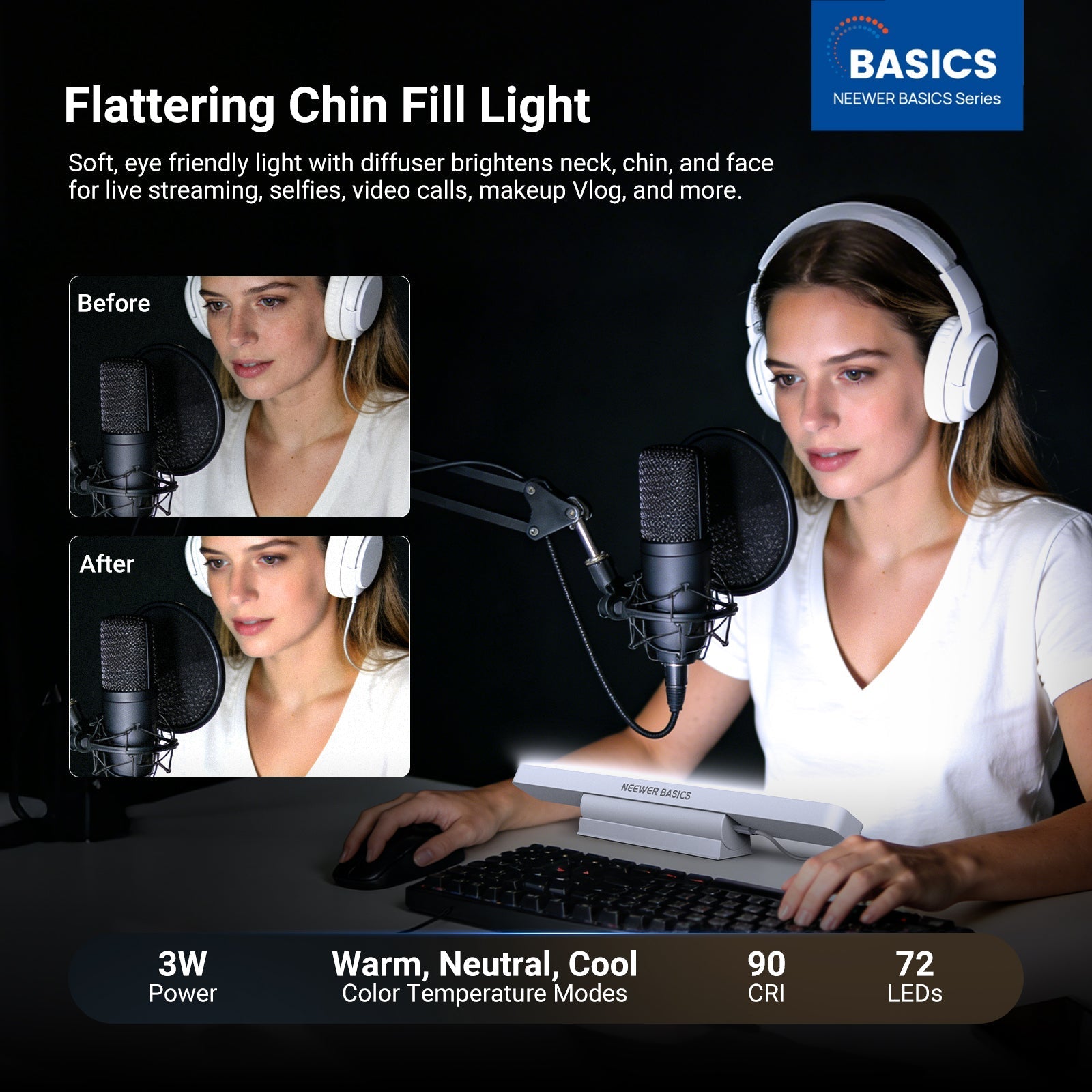 NEEWER BASICS TL106B LED Chin Fill Lighting