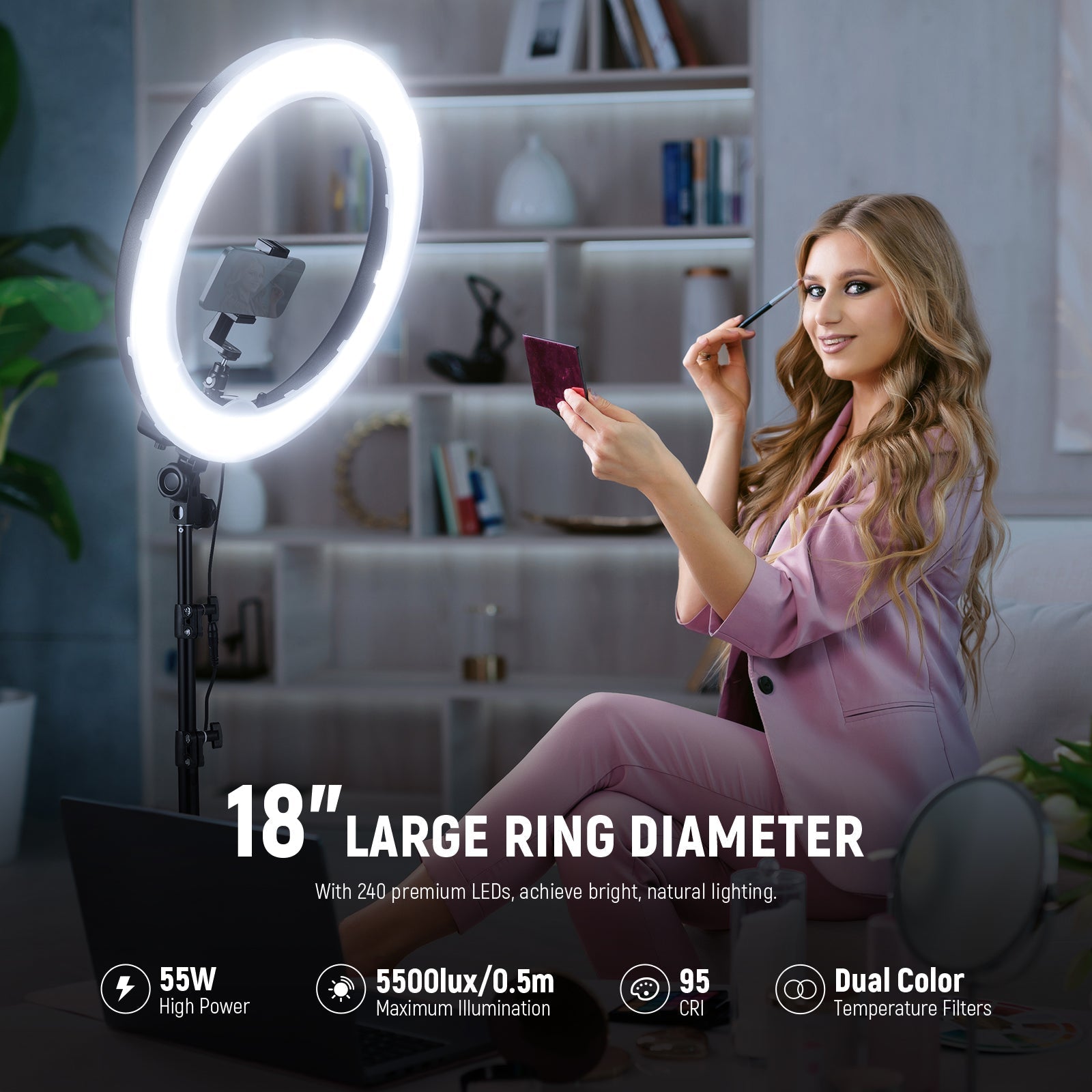 NEEWER RL-18 New Version 18 Inch 55W LED Ring Light