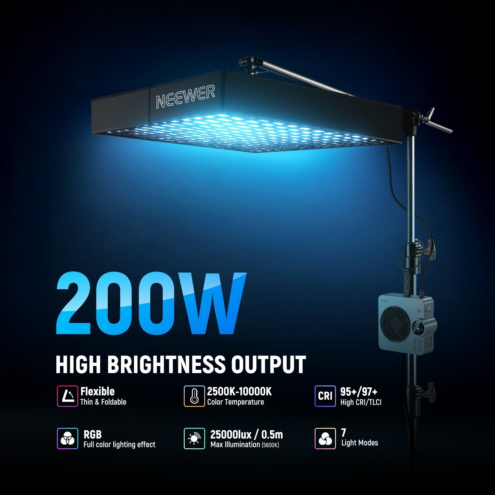 NEEWER AF200C Pro 200W Flexible RGB LED Video Light
