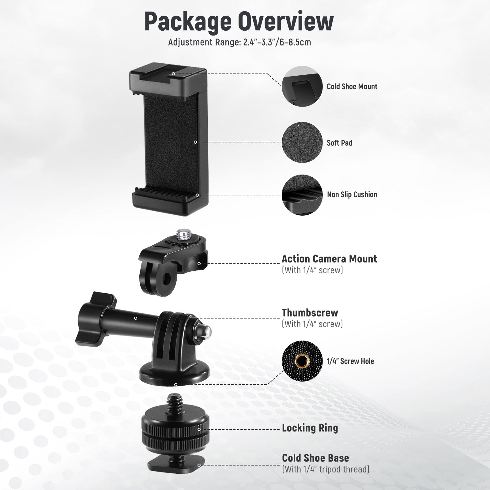 NEEWER Phone Holder / Hot Shoe Mount Adapter Kit