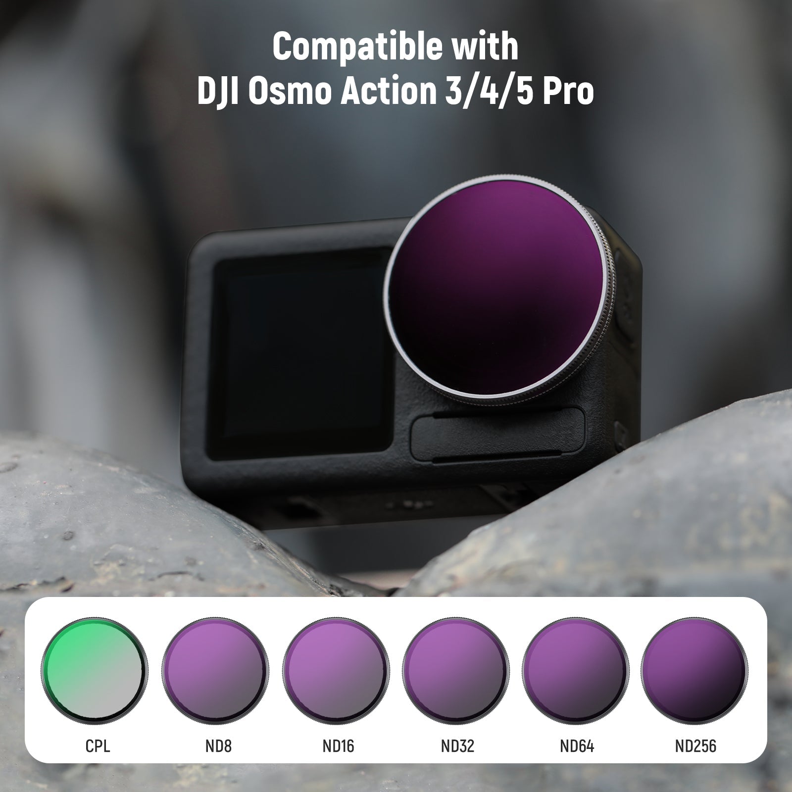 NEEWER FL-A98 6-Pack ND Filter Set for DJI Osmo Action 5 Pro/4/3