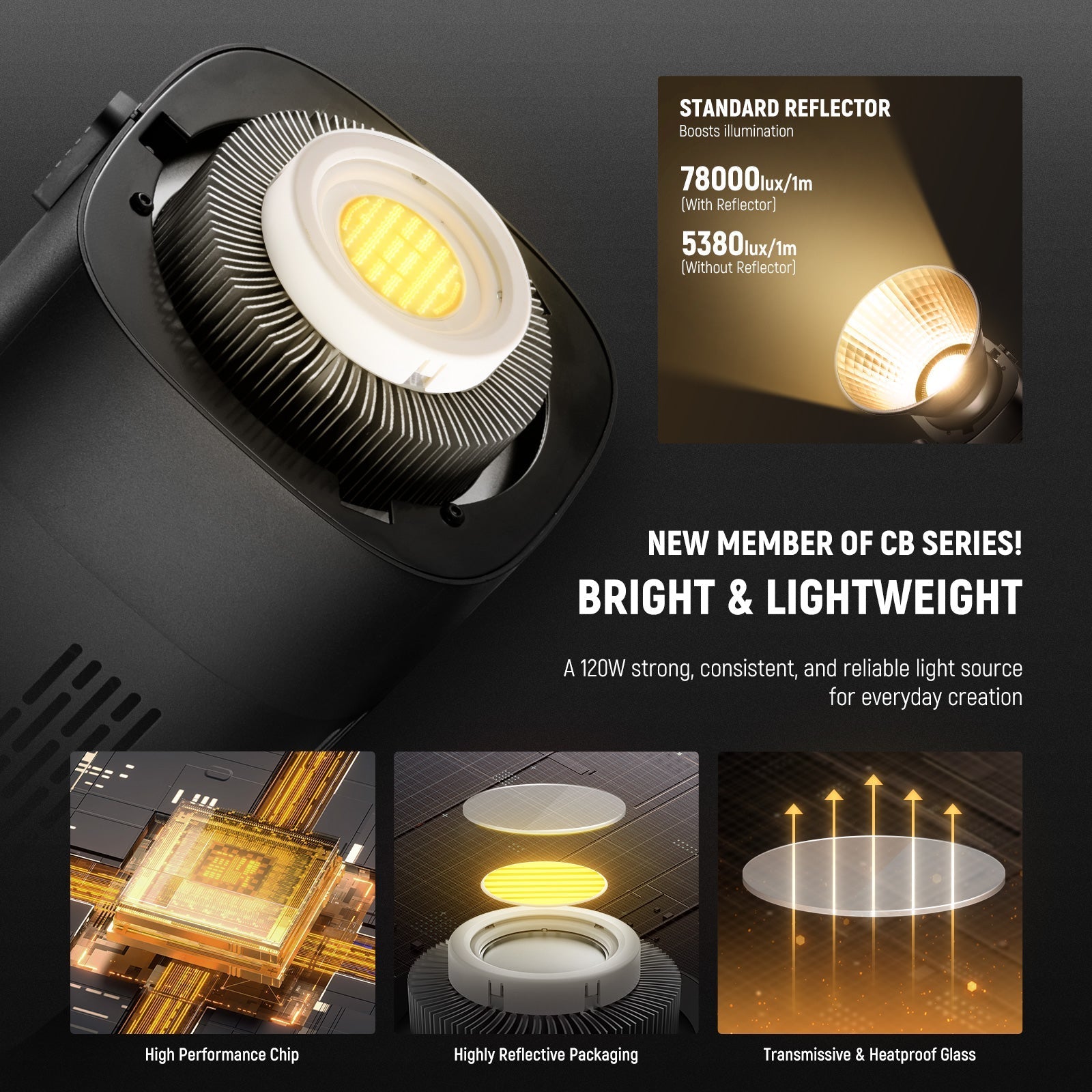NEEWER CB120B 120W Bi-Color COB LED Video Light