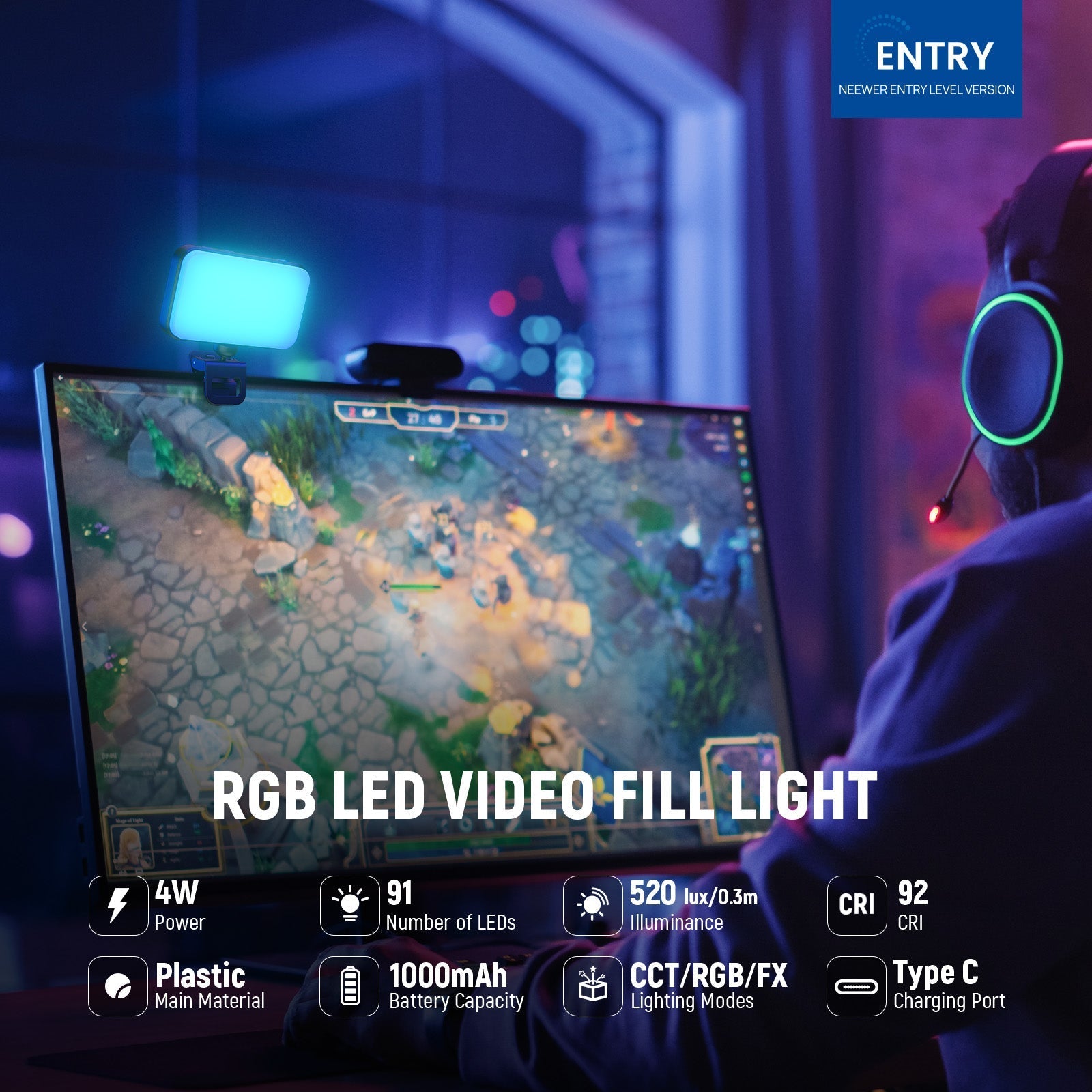 NEEWER ENTRY LEVEL VERSION N6C Clip On LED RGB Selfie Light
