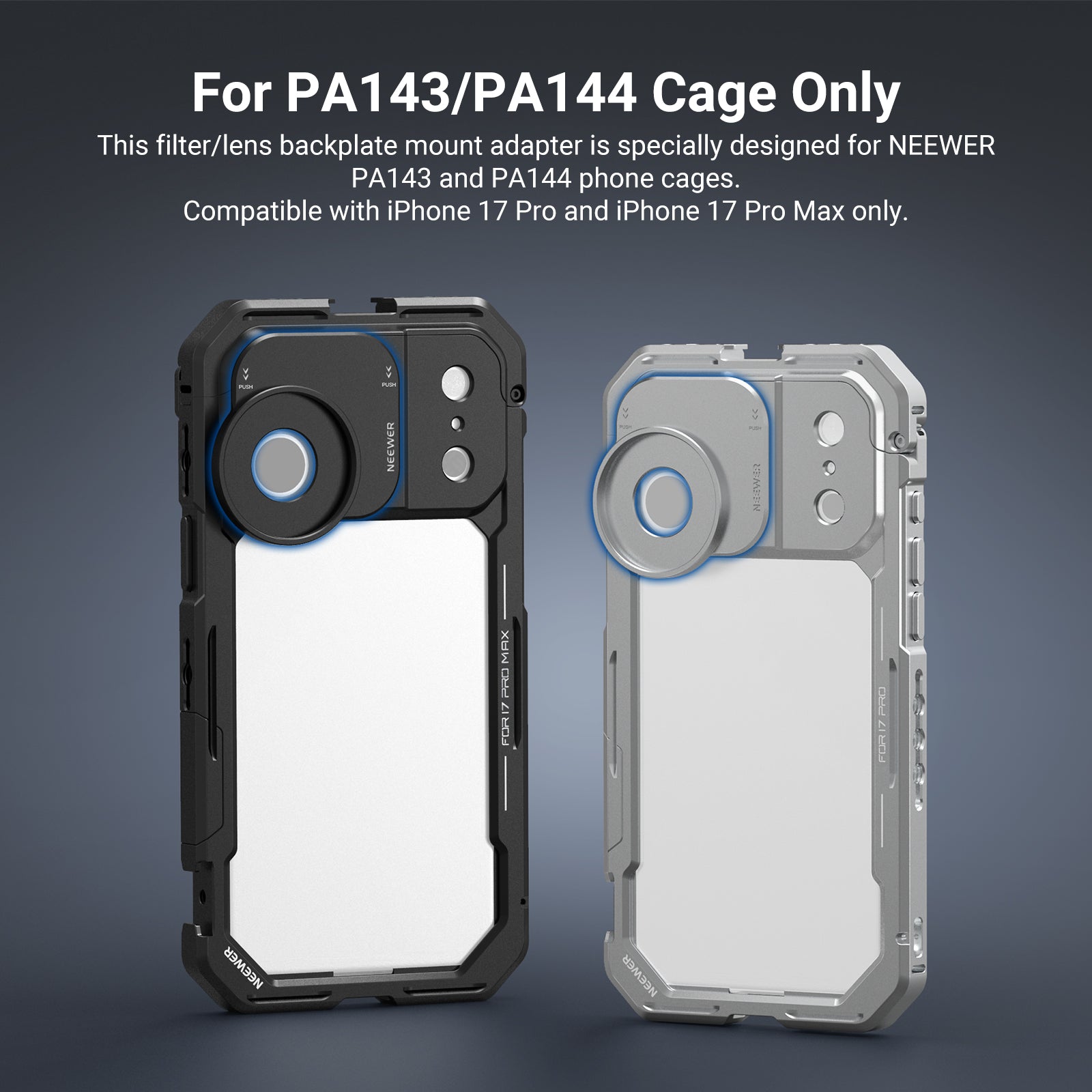 NEEWER PA152 37mm Filter Lens Backplate for iPhone 17 Pro/Pro Max Phone Cage