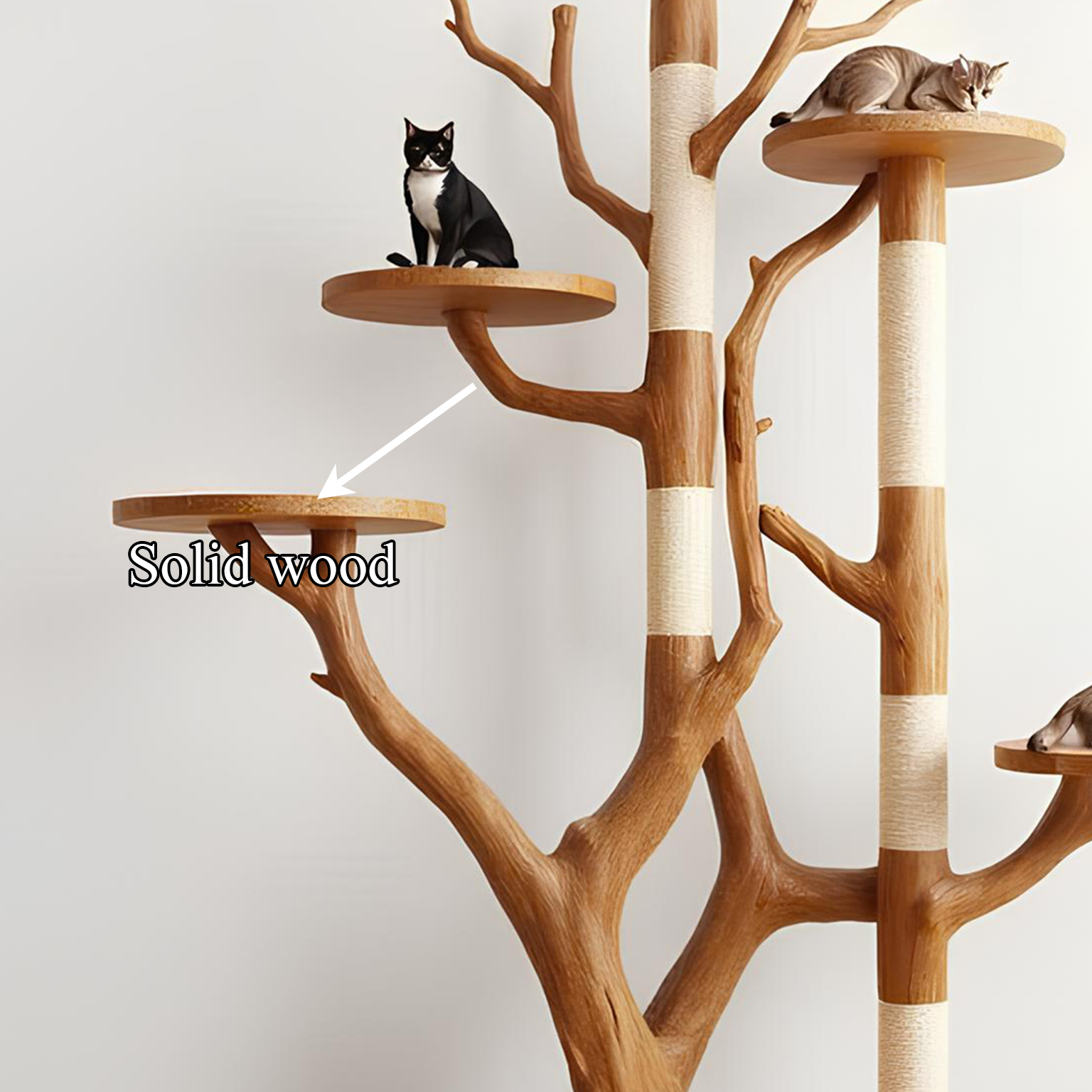 Rustic Tree Cat Tower Modern Living Room