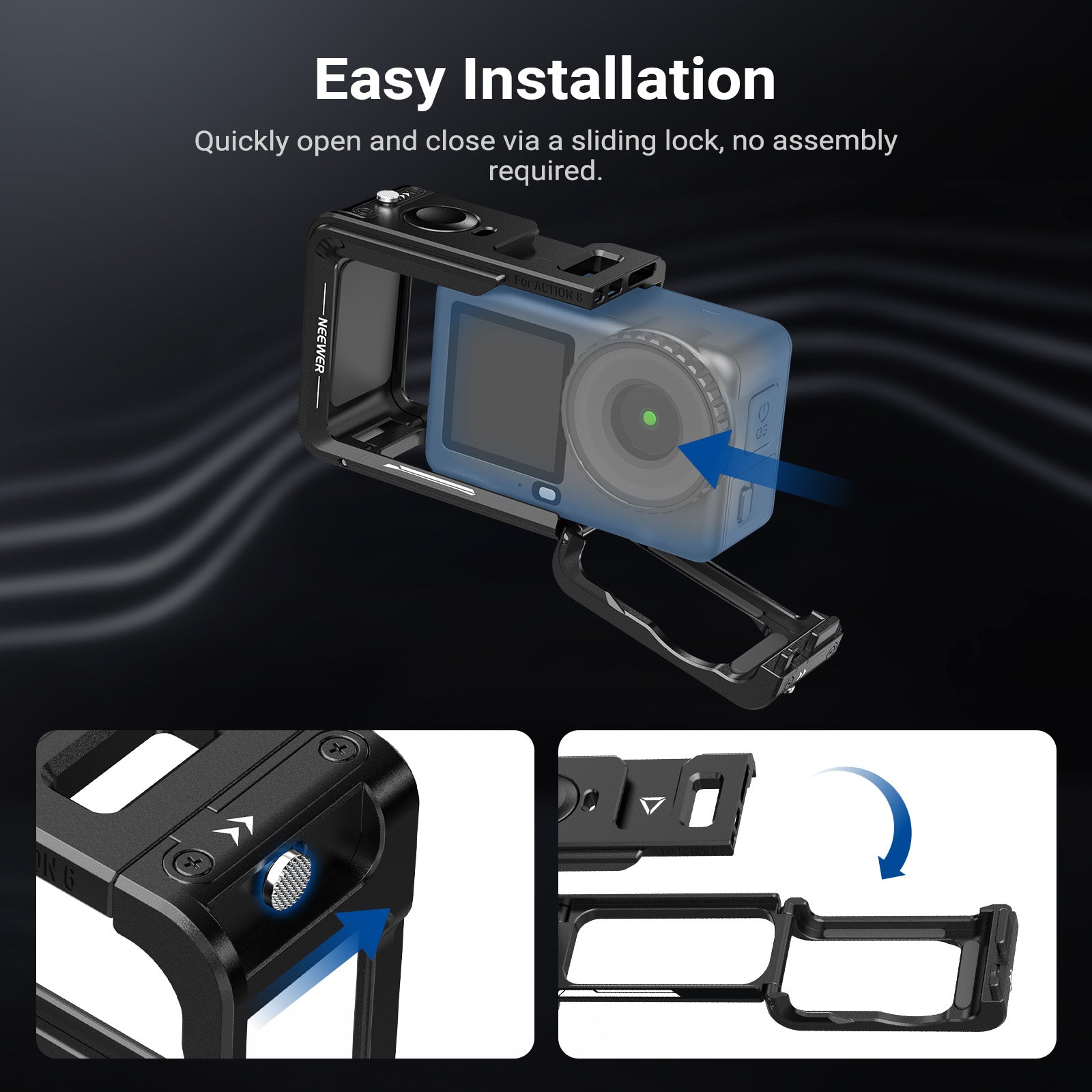NEEWER AC054 Action Camera Cage for DJI Osmo Action 6