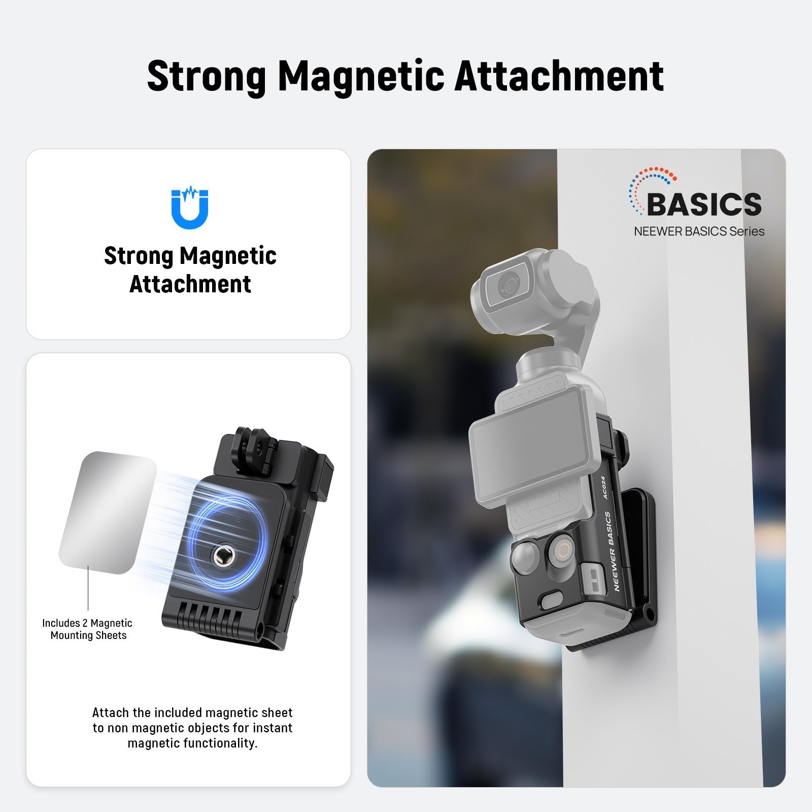 NEEWER BASICS AC024 Magnetic Camera Mount Stand For DJI Osmo Pocket 3