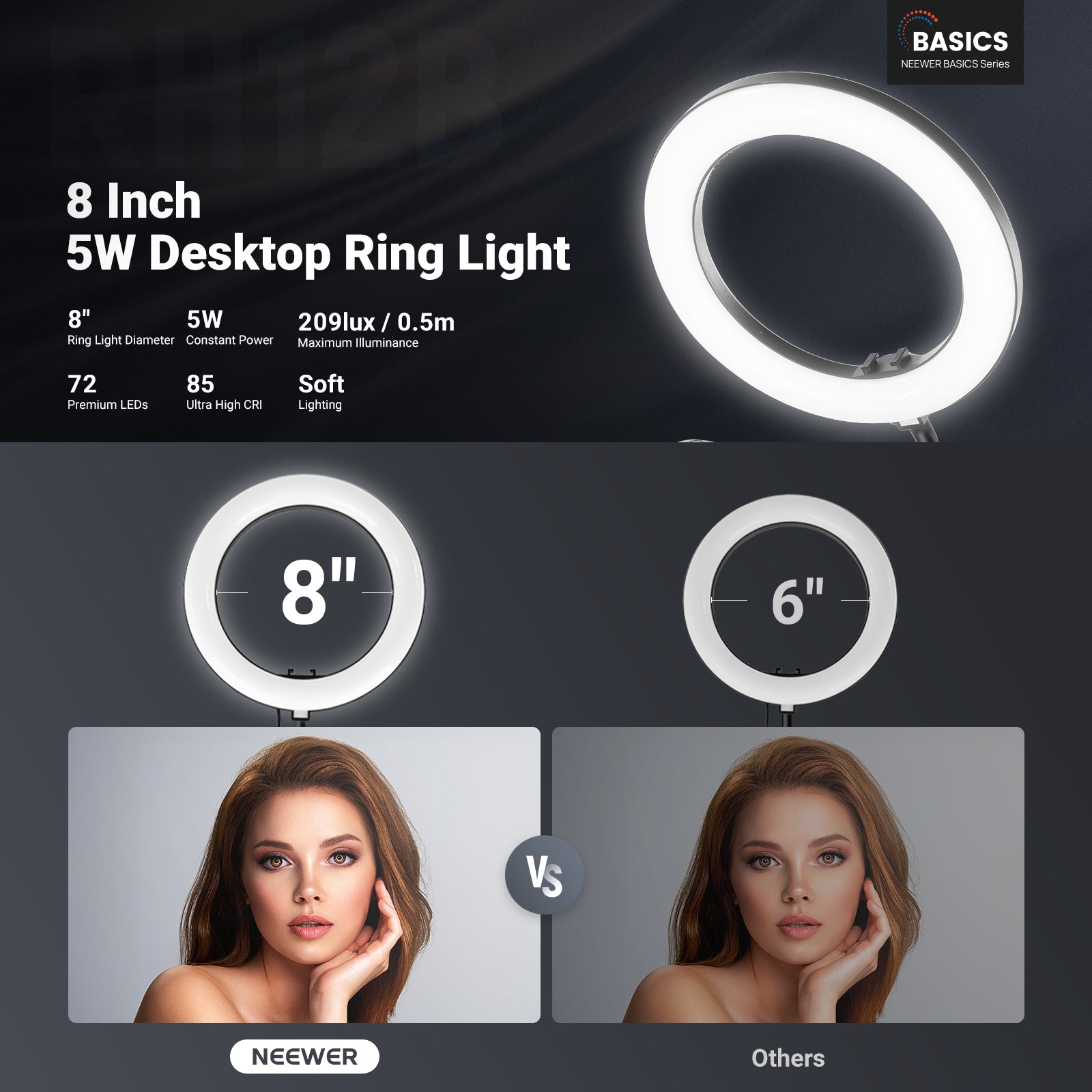 NEEWER ENTRY LEVEL VERSION N41 8" LED Ring Light Kit
