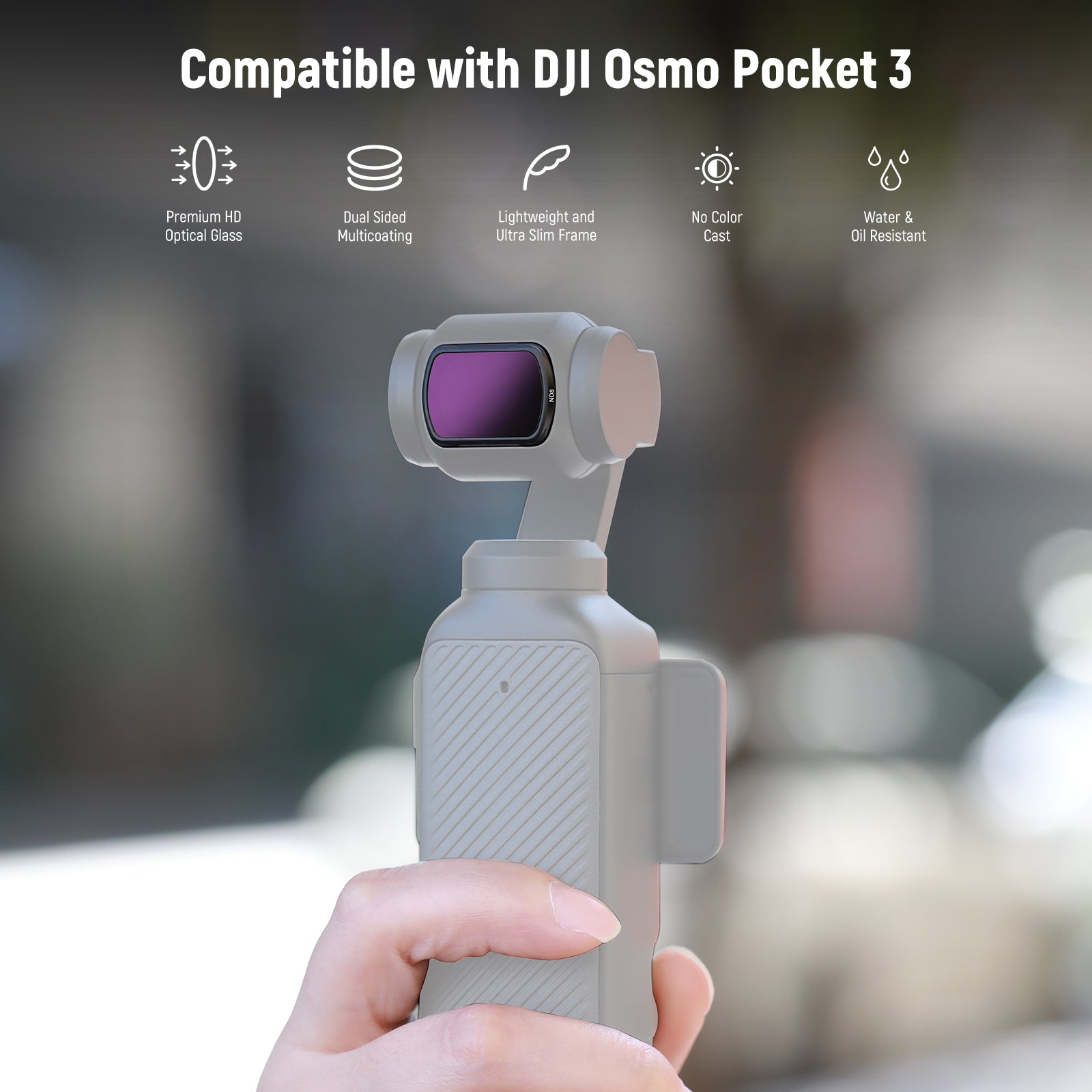 NEEWER FL-B02 4-Pack ND Filter Kit for DJI Osmo Pocket 3 / Pocket 4 & Xtra Muse