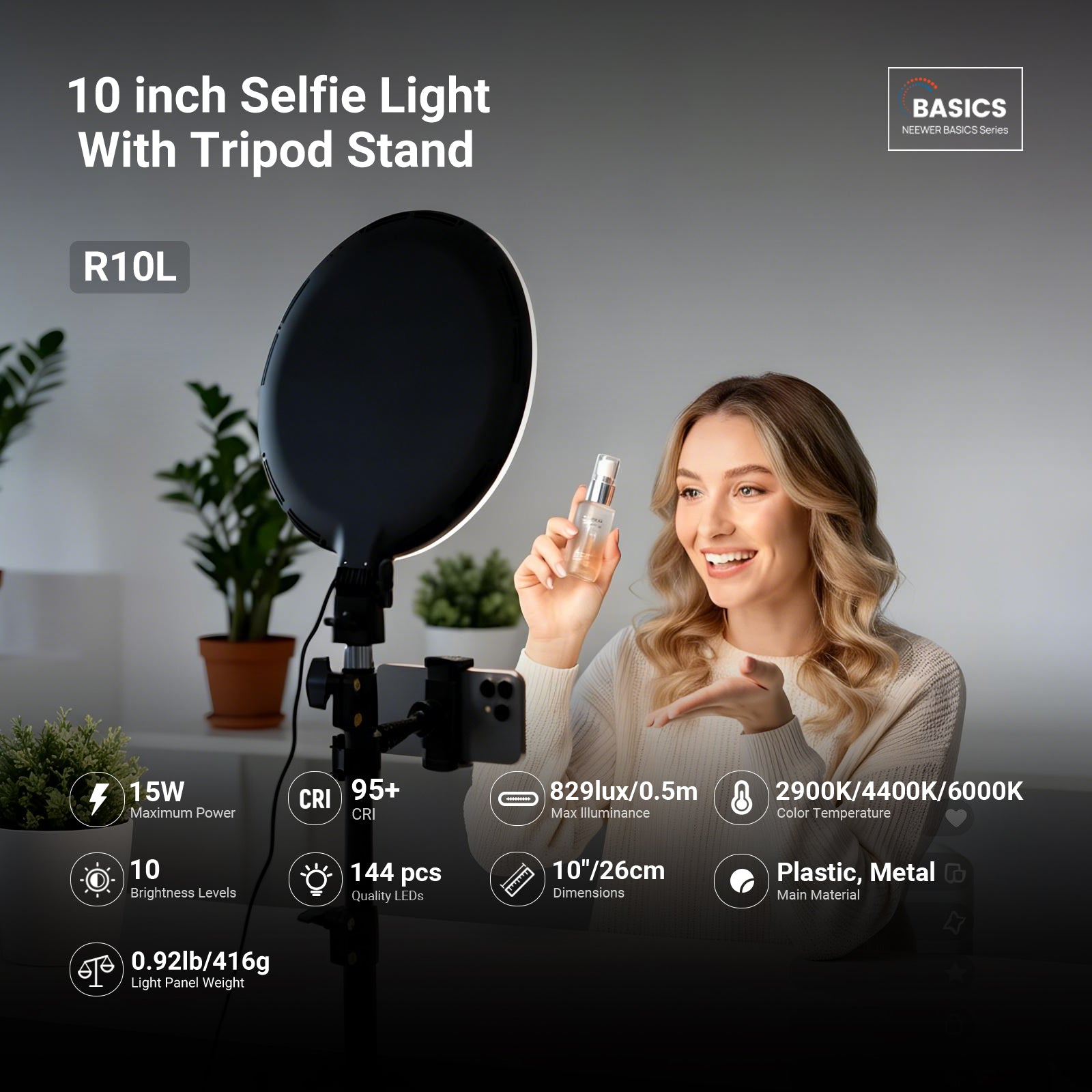 NEEWER BASICS R10L/R12L Full Screen Ring Light