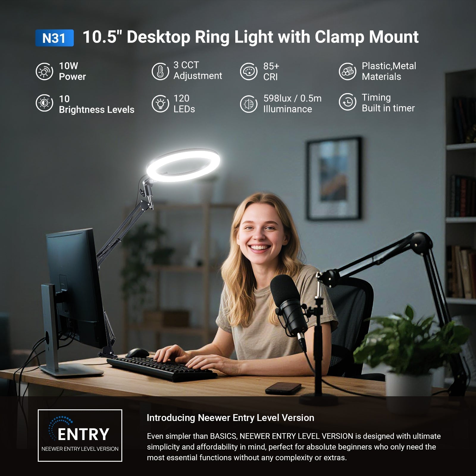 NEEWER ENTRY LEVEL VERSION N31 Desk Ring Light