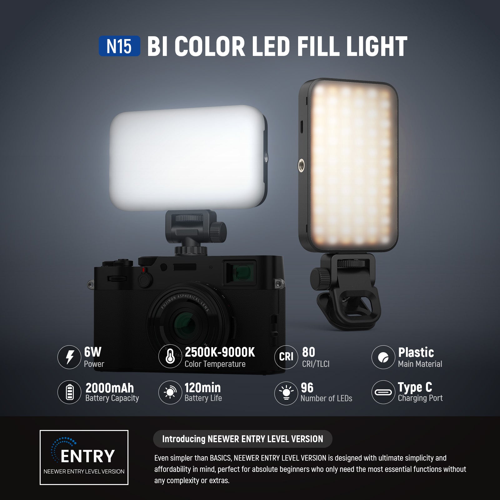 NEEWER ENTRY LEVEL VERSION N15 Clip On Magnetic Selfie Light