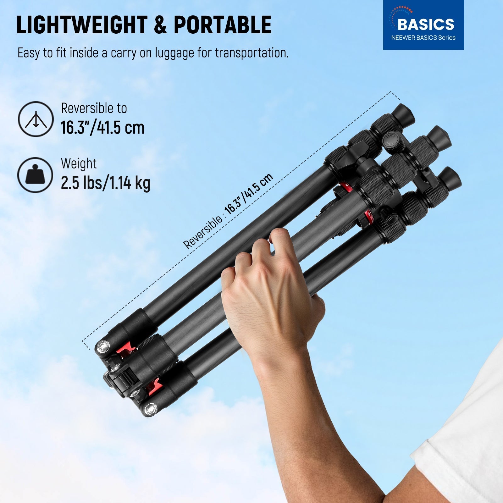 NEEWER BASICS TP17 Carbon Fiber Travel Tripod