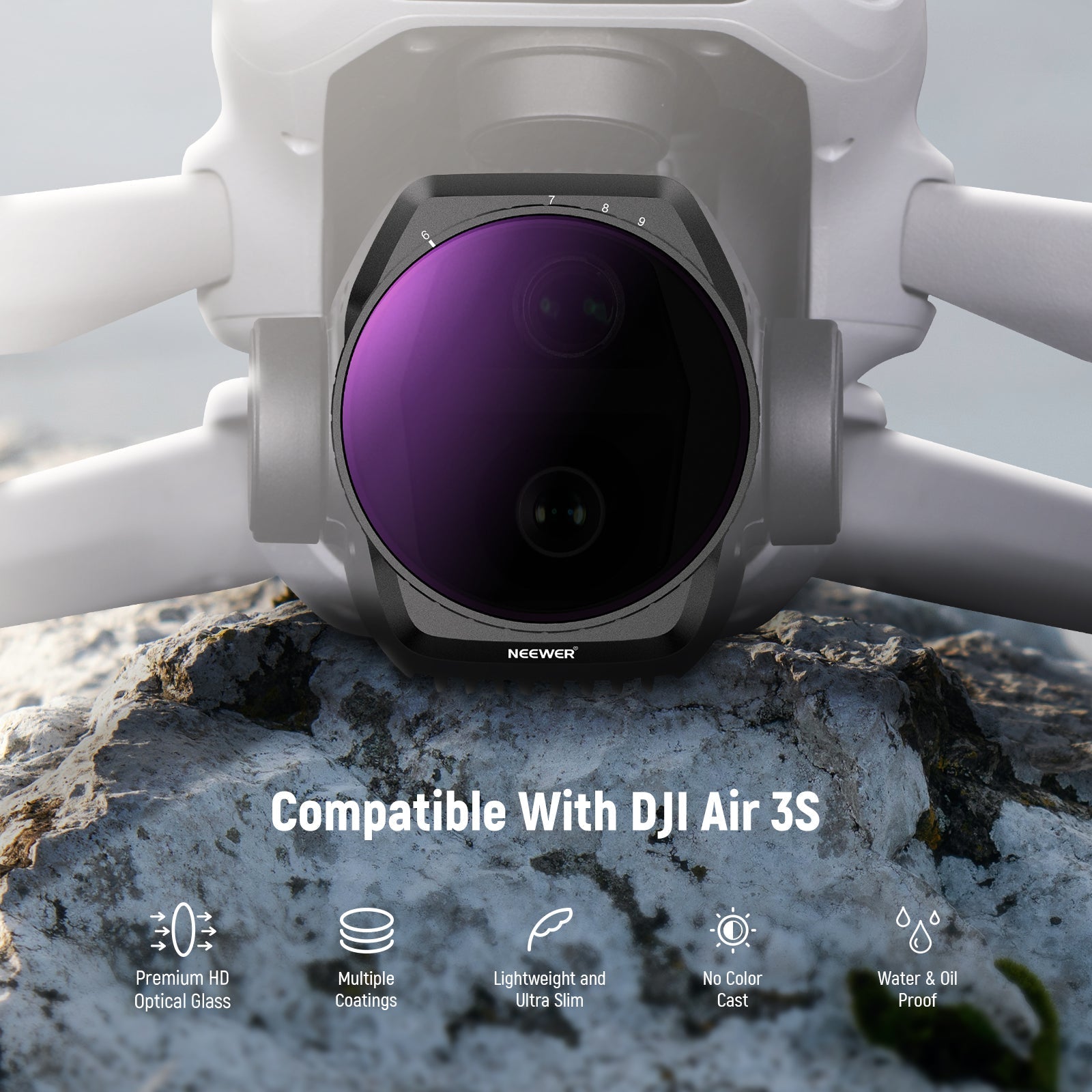 NEEWER FL-A88 2-Pack Variable ND Filter Set for DJI Air 3S