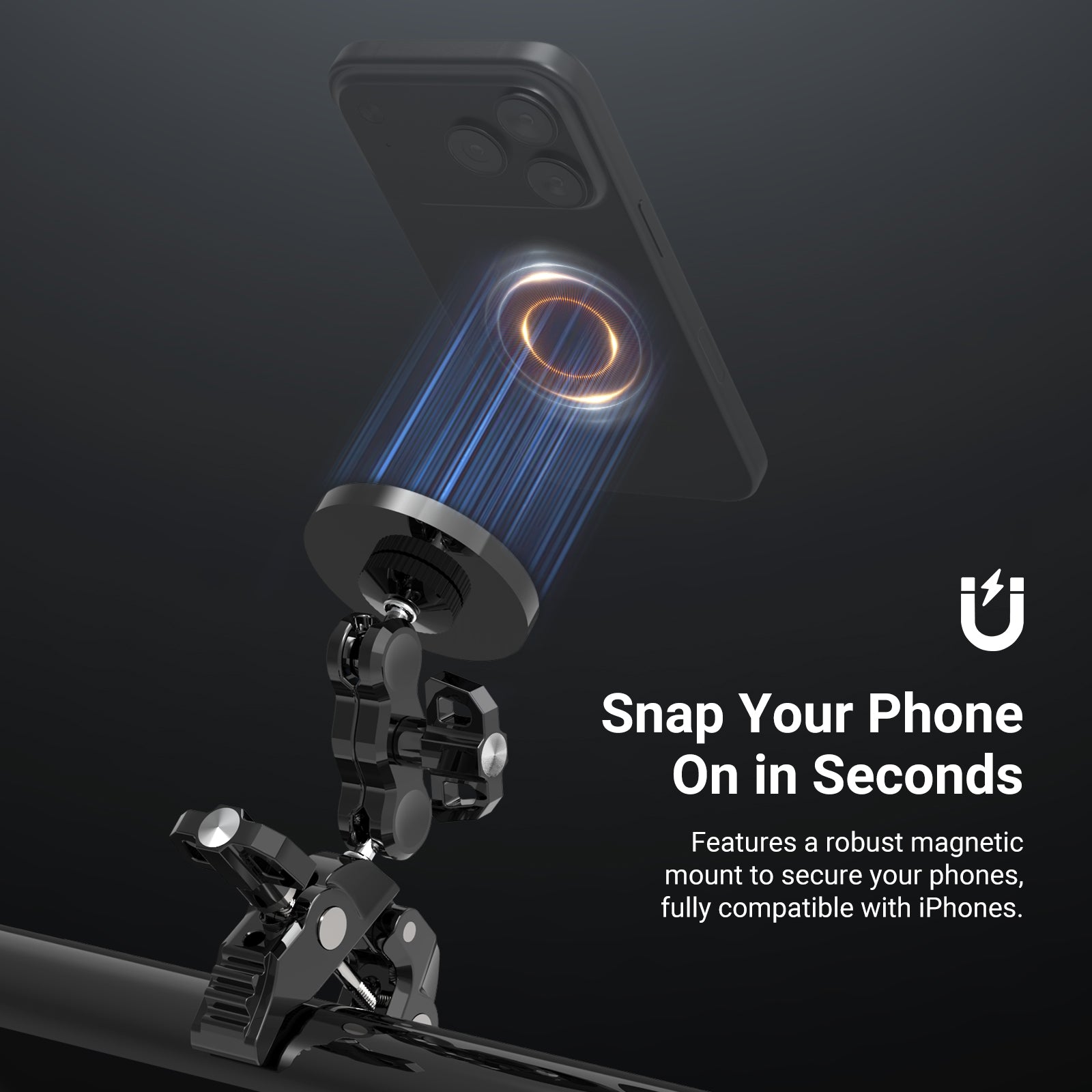 NEEWER PA150 Magnetic Phone Mount with Super Clamp