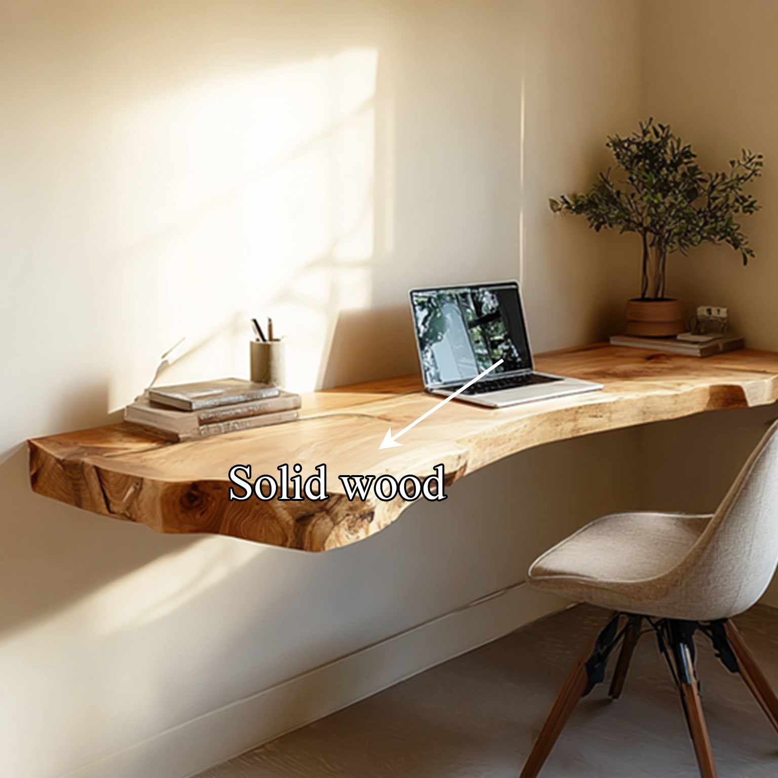 Mid Century Floating Desk Living Home Office