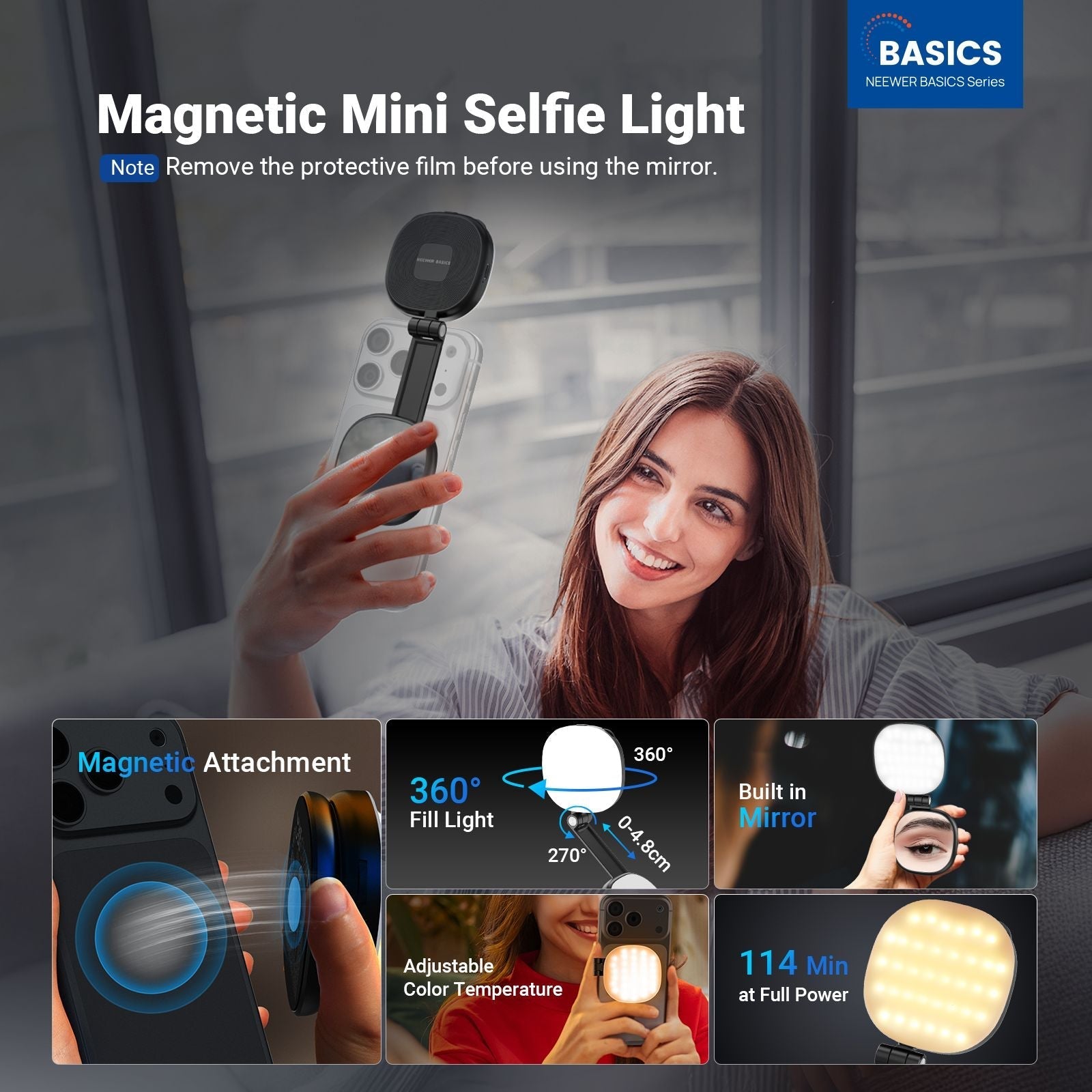 NEEWER BASICS NL72B Magnetic Selfie Light