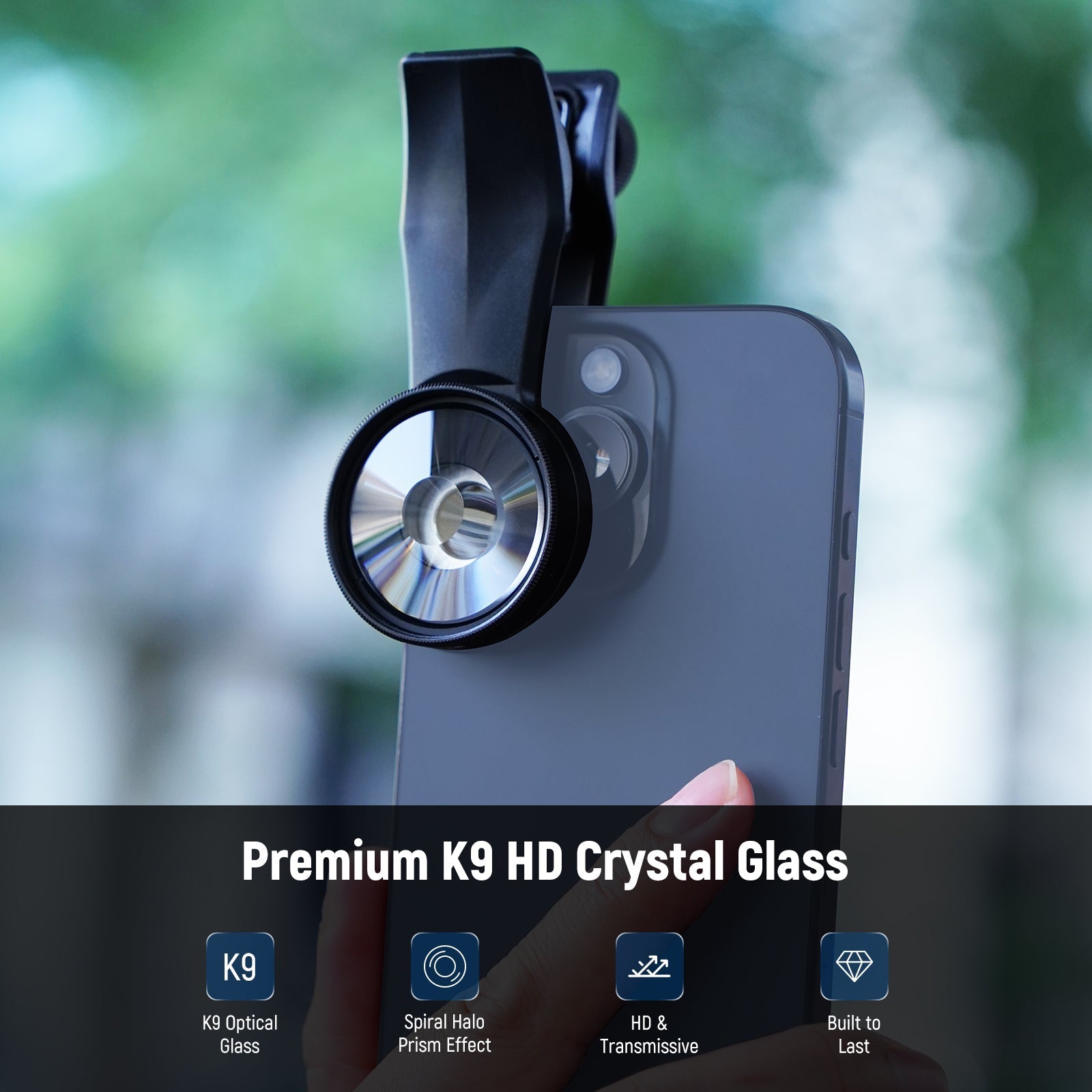 NEEWER FL-100 37mm Spiral Halo Prism Filter with Phone Clip