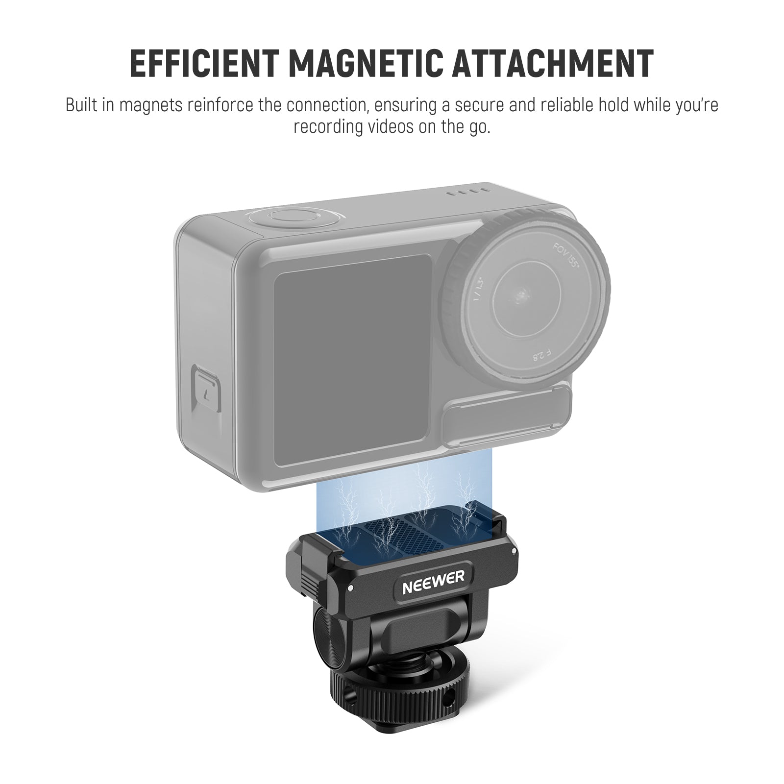 NEEWER AC012 Magnetic Cold Shoe Mount For DJI Osmo 360/Action 5 Pro/4/3