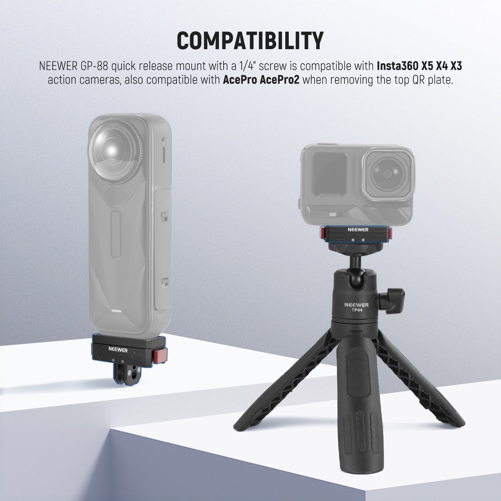 NEEWER GP-88/GP-87 Magnetic Quick Release Mount For Insta360