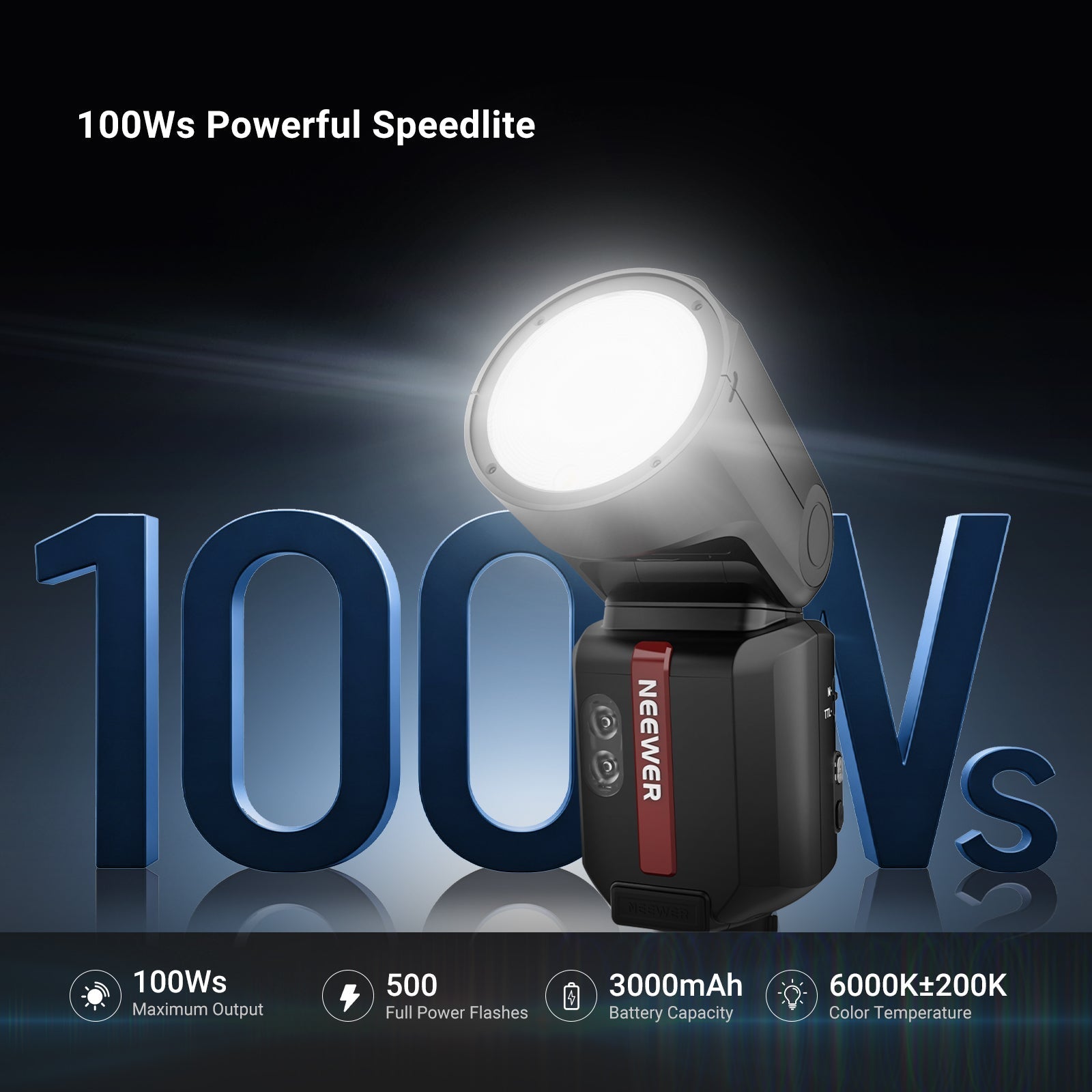 NEEWER Z3R 100Ws 2.4G TTL Round Head Flash Speedlite