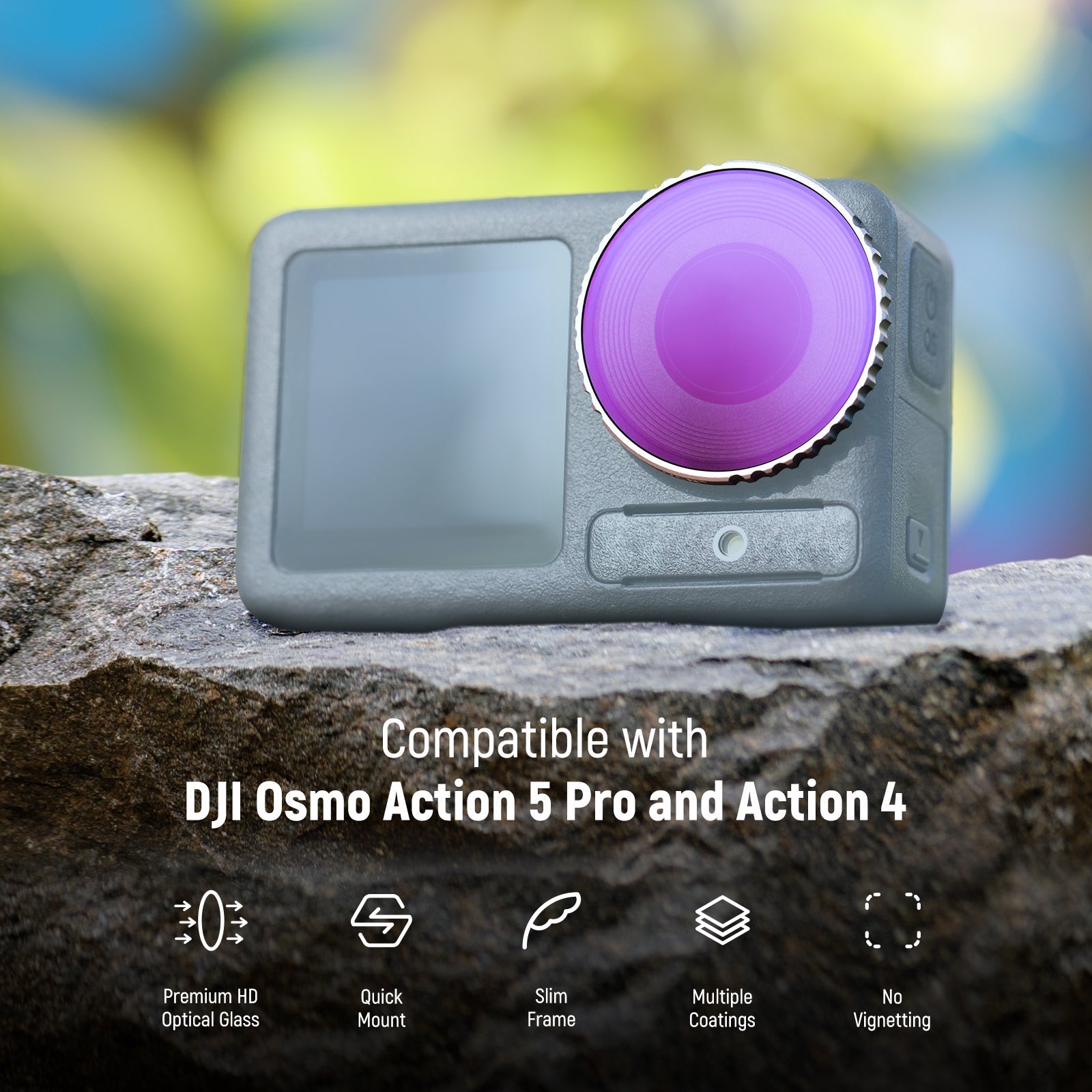 NEEWER FL-B04 4-Pack ND Filter Set for DJI Action 5 Pro/4