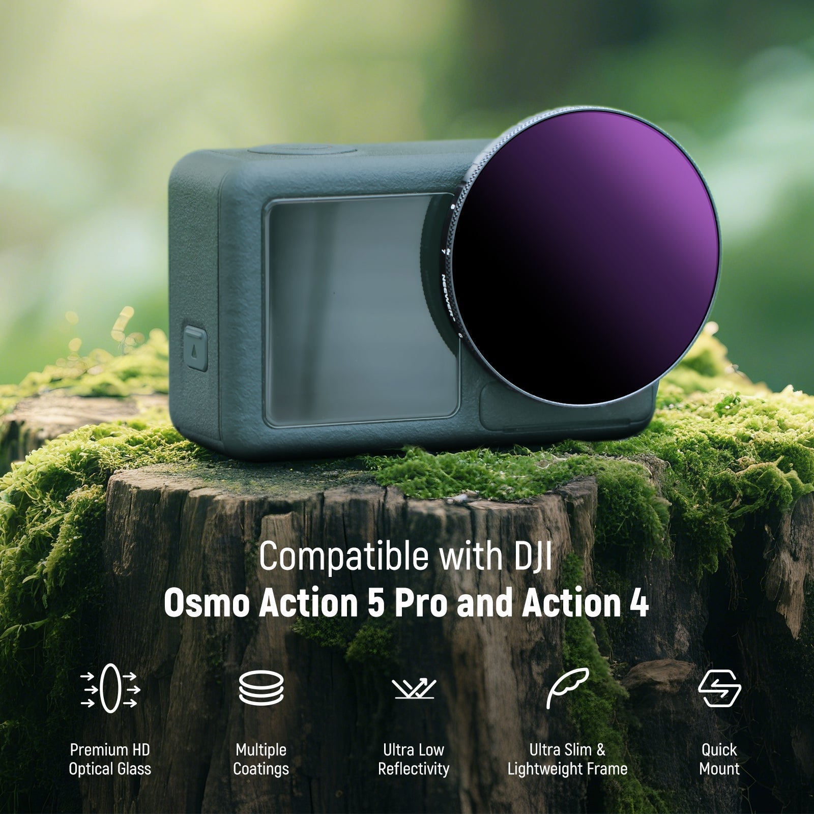 NEEWER Variable ND Filter For DJI Osmo Action 5 Pro & Action 4